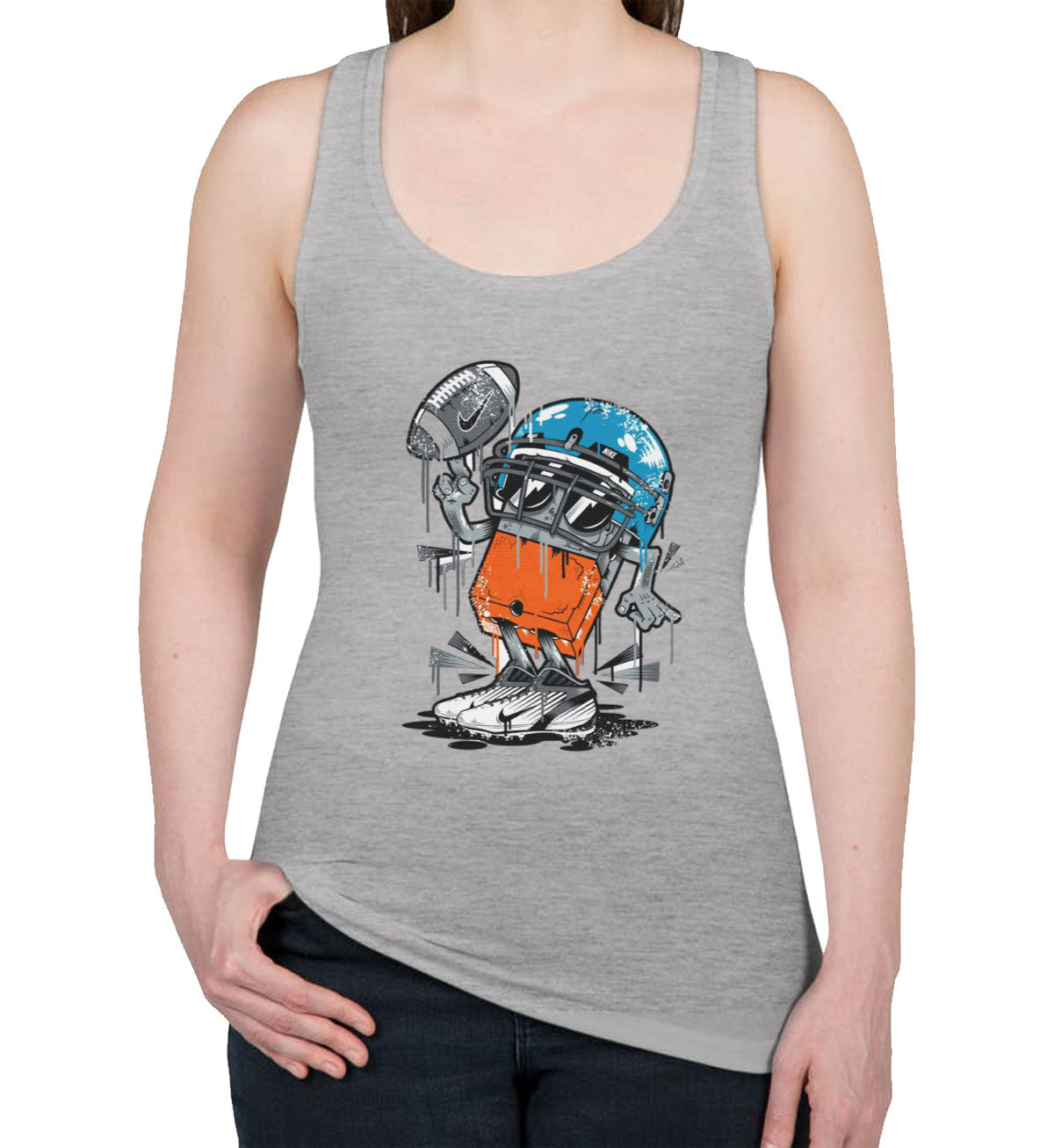 Monster Football Player Women's Racerback Tank Top