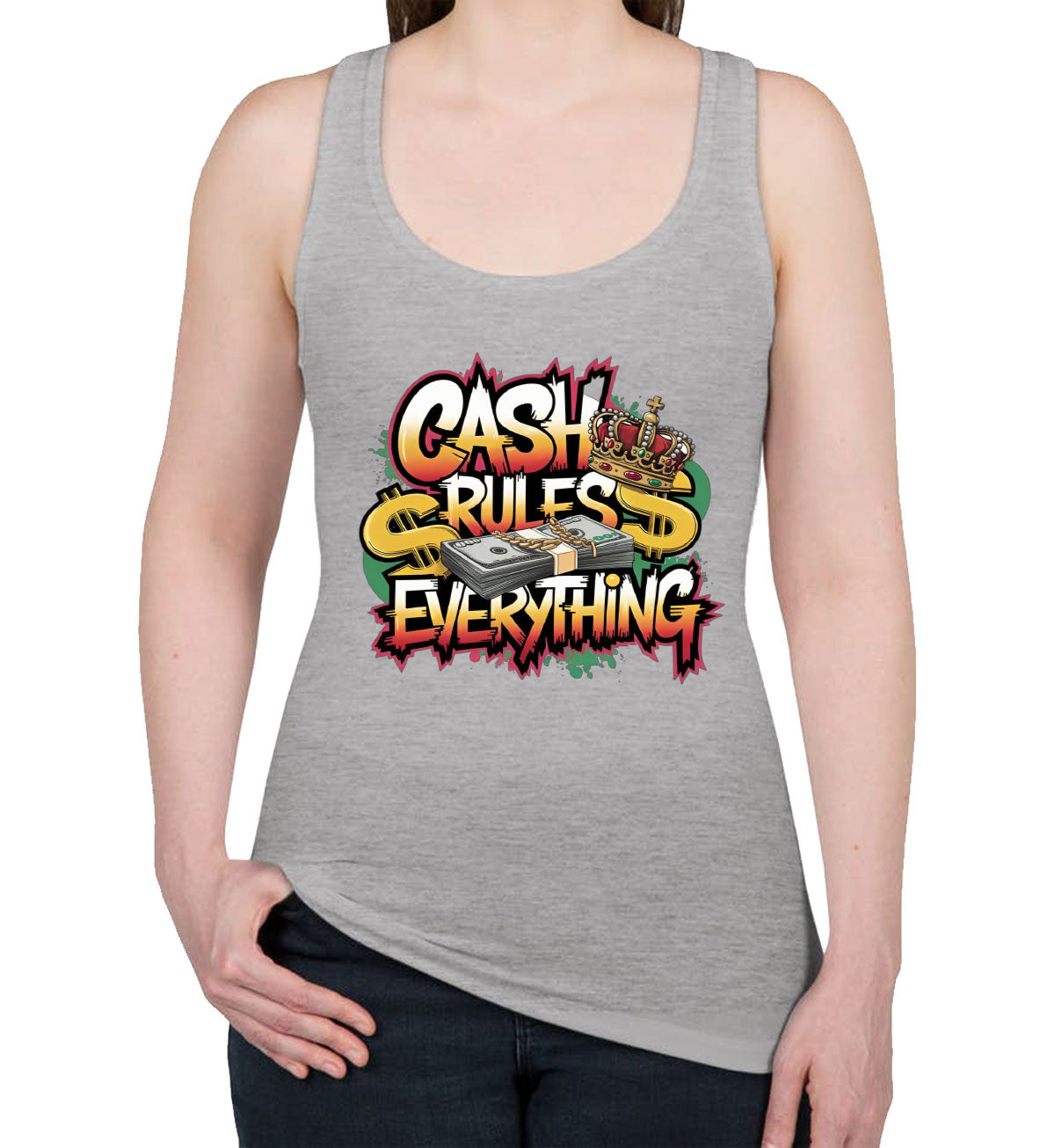 Cash Rules Everything Women's Racerback Tank Top