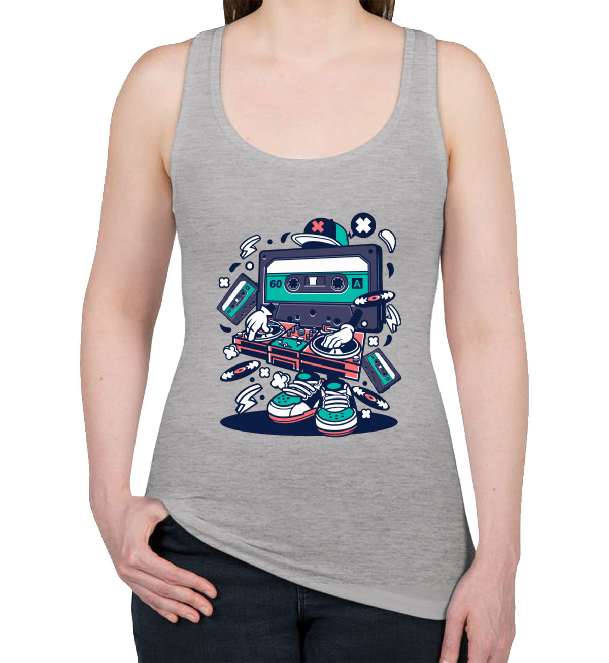 Cassette Disc Jockey Women's Racerback Tank Top