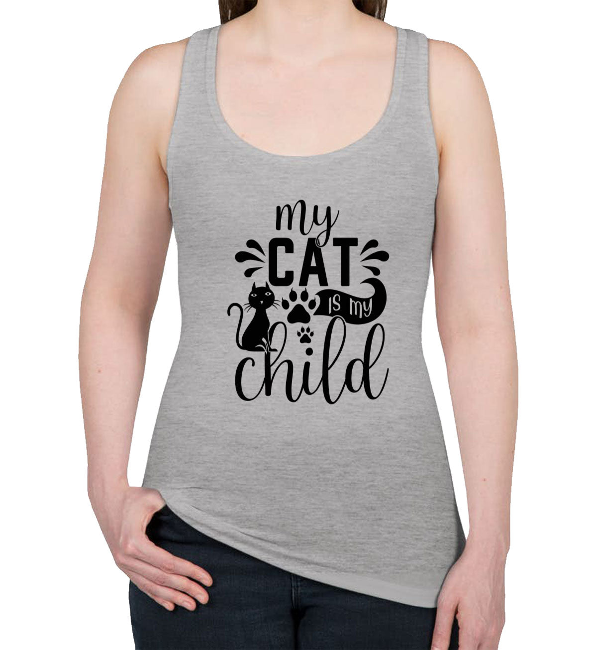 My Cat Is My Child Women's Racerback Tank Top