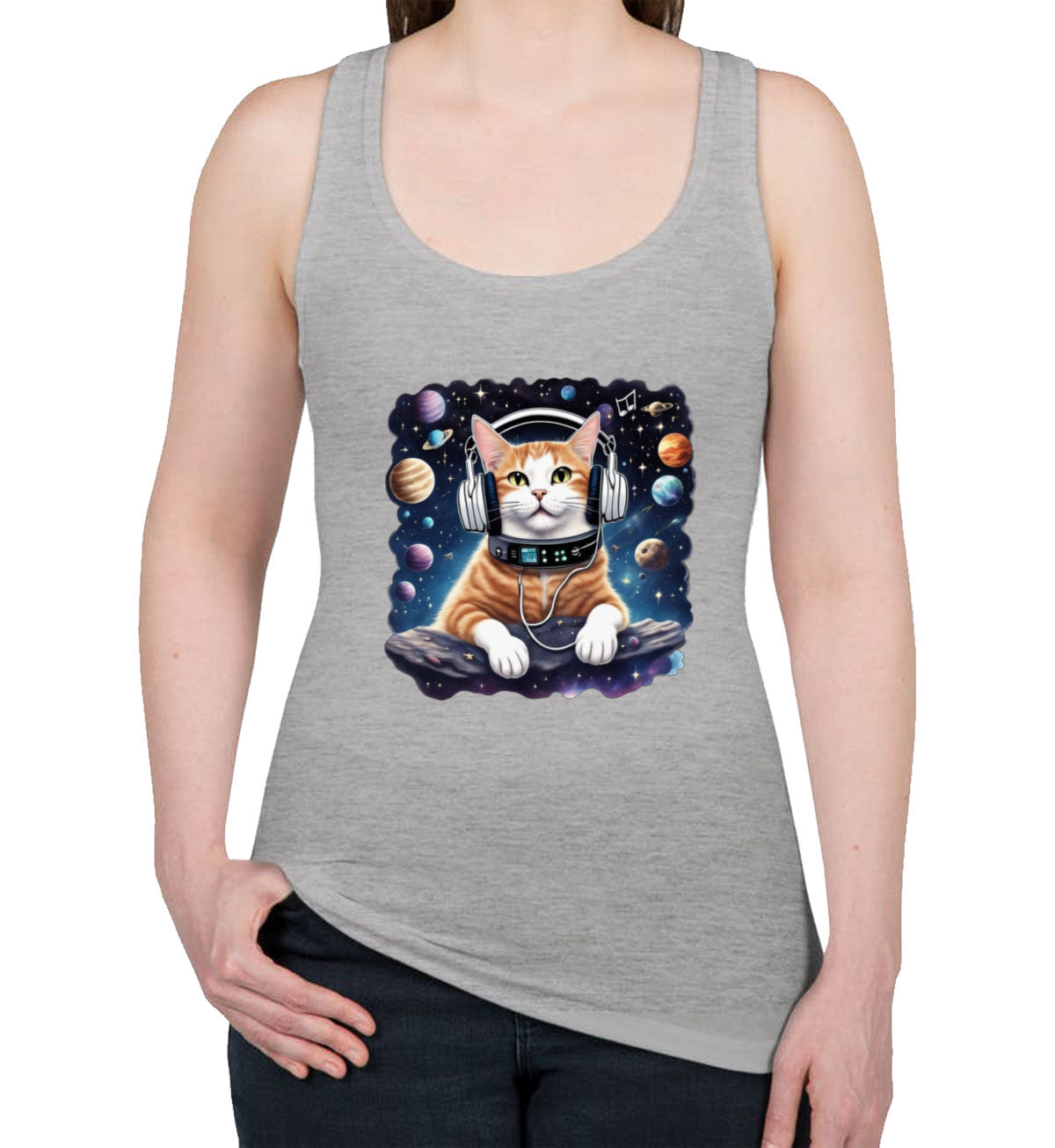 Cat In Space Women's Racerback Tank Top