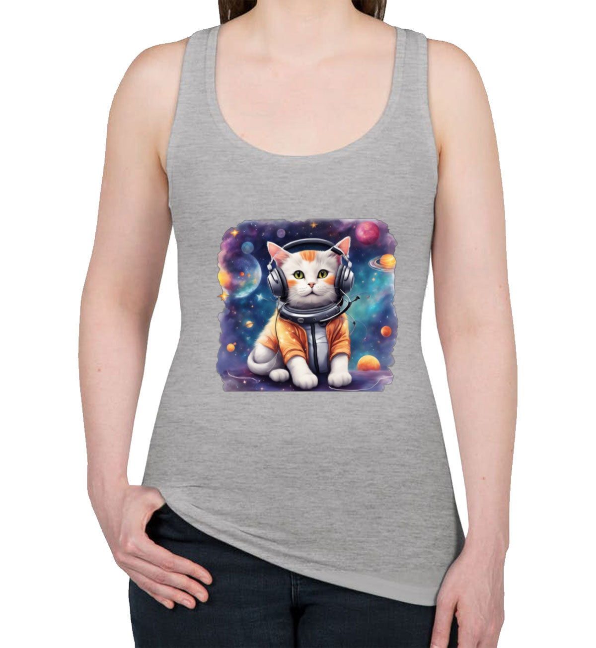 Cat In Space Women's Racerback Tank Top