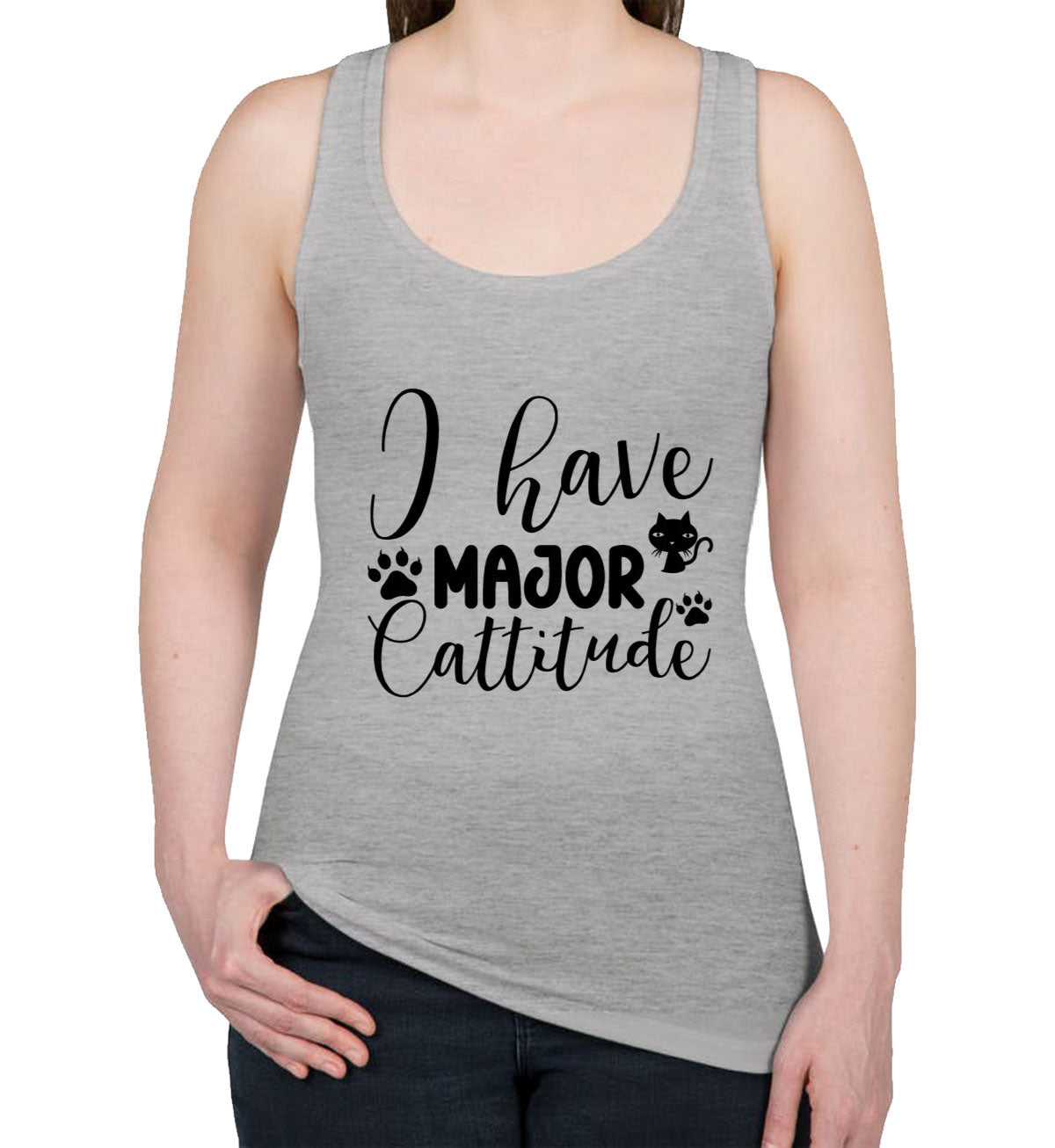 I Have Major Cattitude Cat Women's Racerback Tank Top