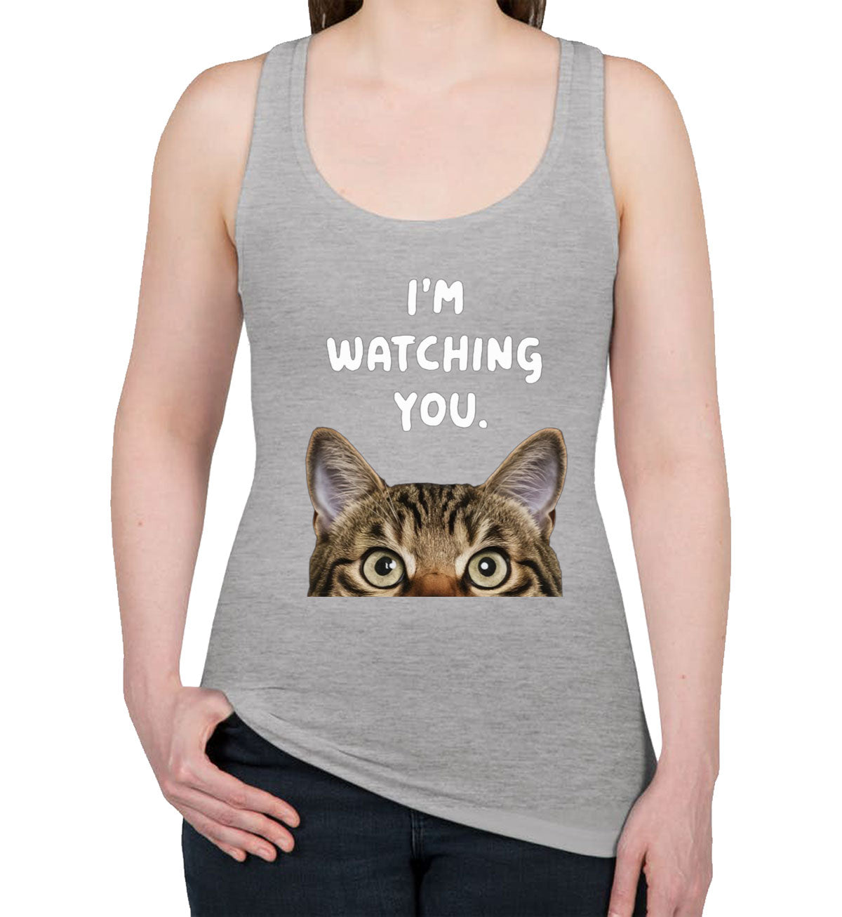 I'm Watching You Cat Women's Racerback Tank Top