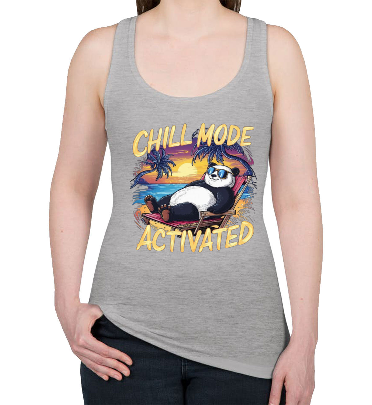 Chill Mode Activated Panda Women's Racerback Tank Top