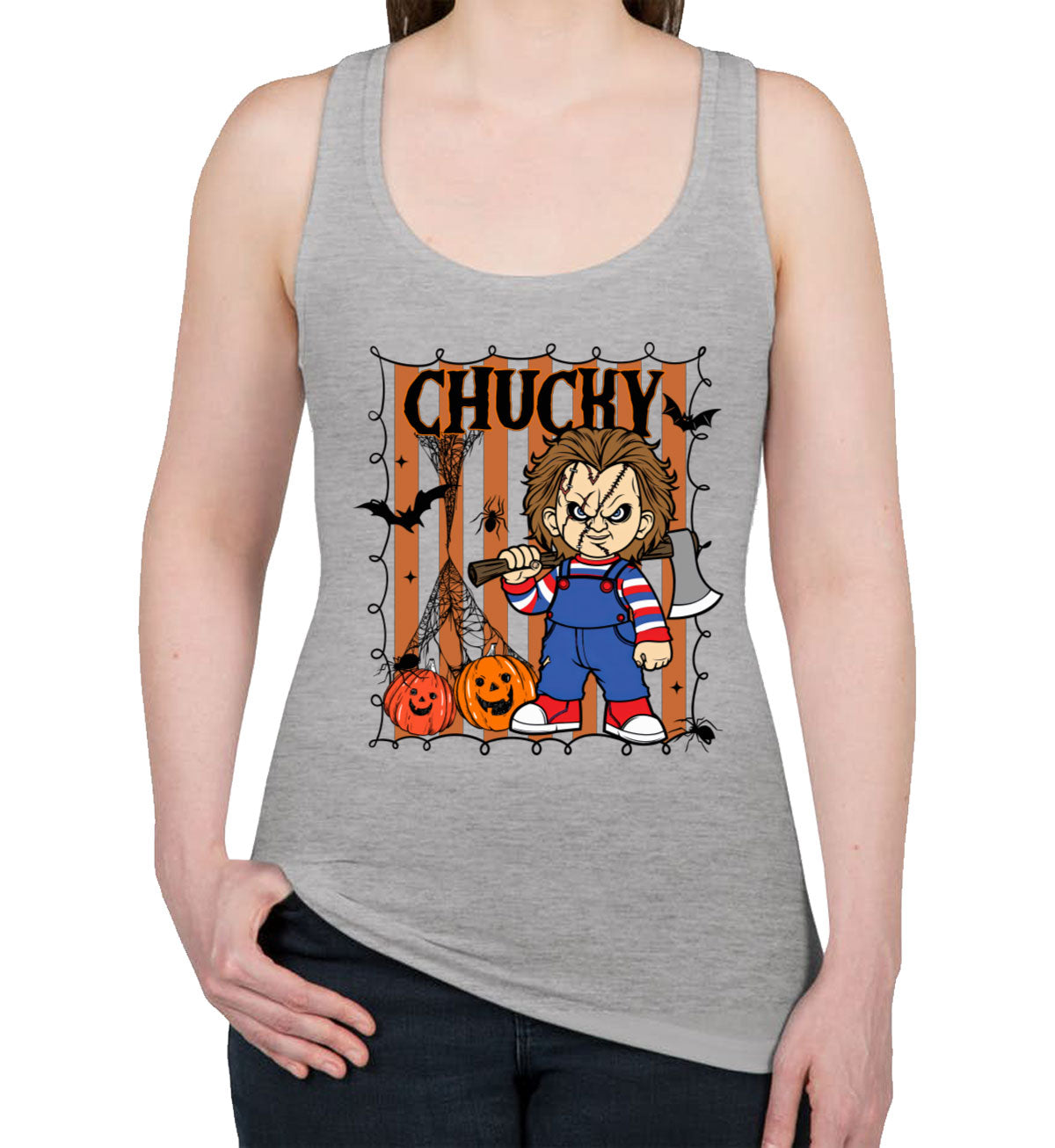Chucky Horror Movie Character Halloween Women's Racerback Tank Top
