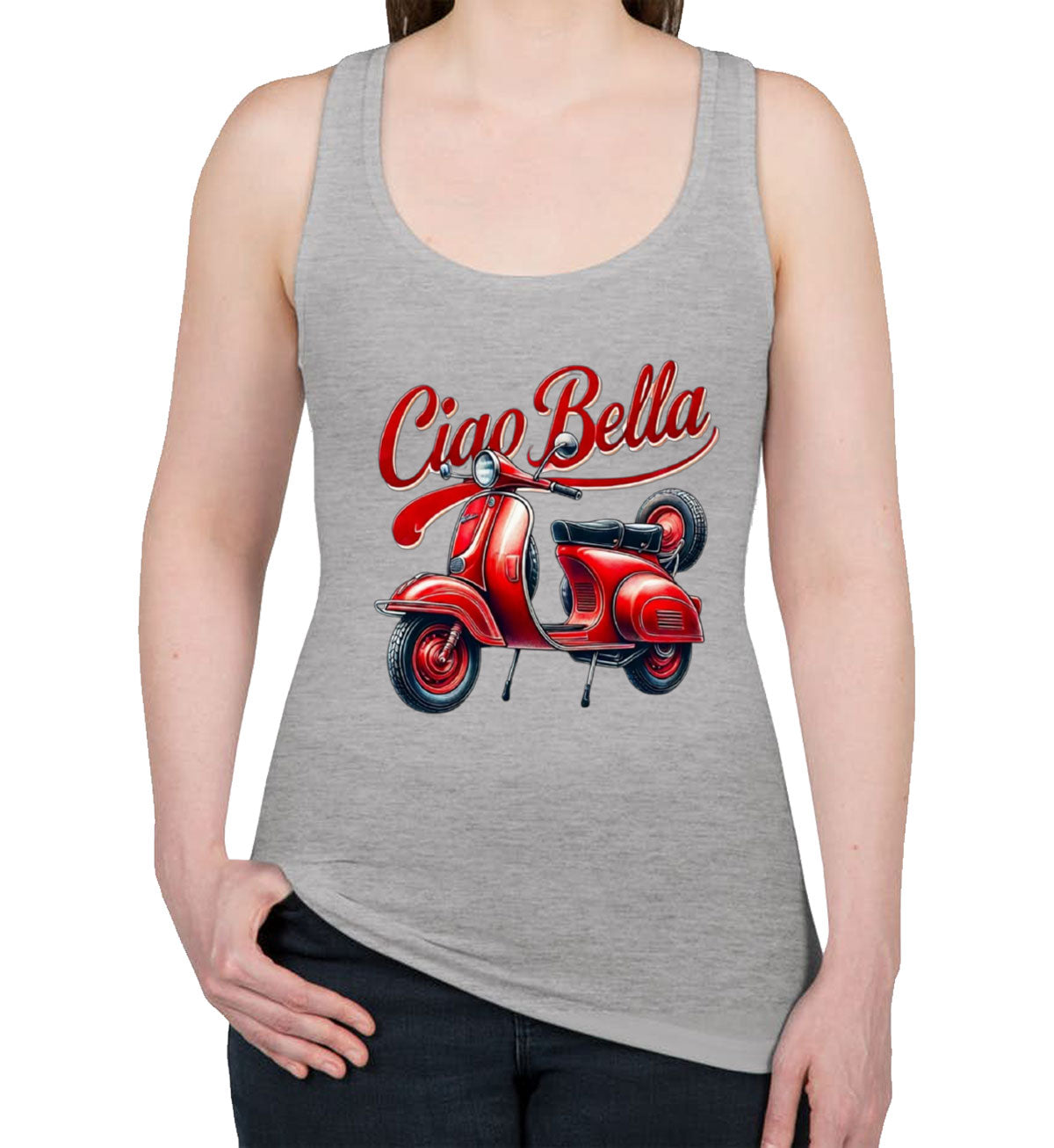Ciao Bella Red Bike Women's Racerback Tank Top