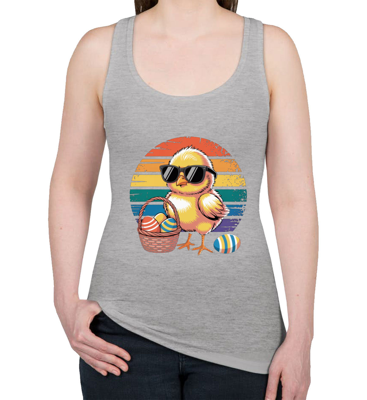 Cool Easter Chick Women's Racerback Tank Top