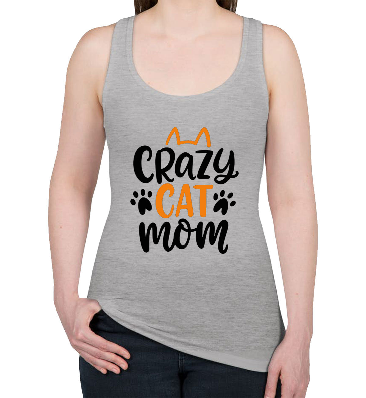 Crazy Cat Mom Mother's Day Women's Racerback Tank Top