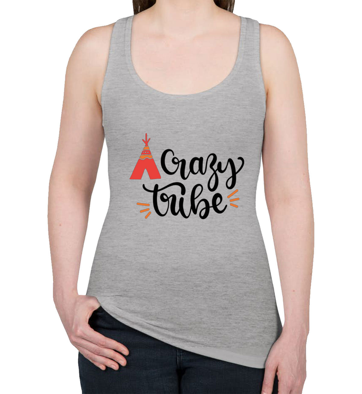 Crazy Tribe Camping Women's Racerback Tank Top