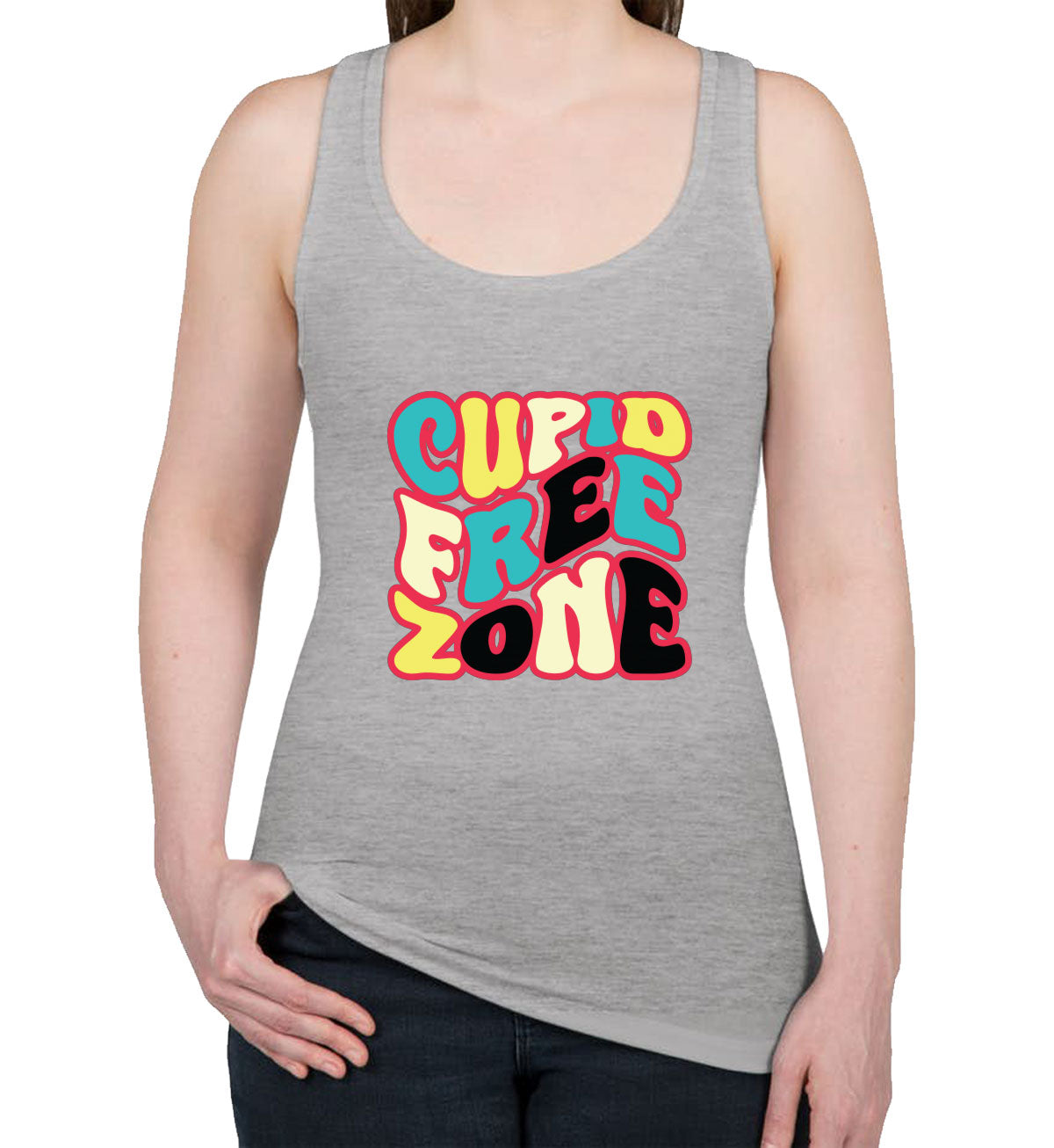 Cupid Free Zone Women's Racerback Tank Top