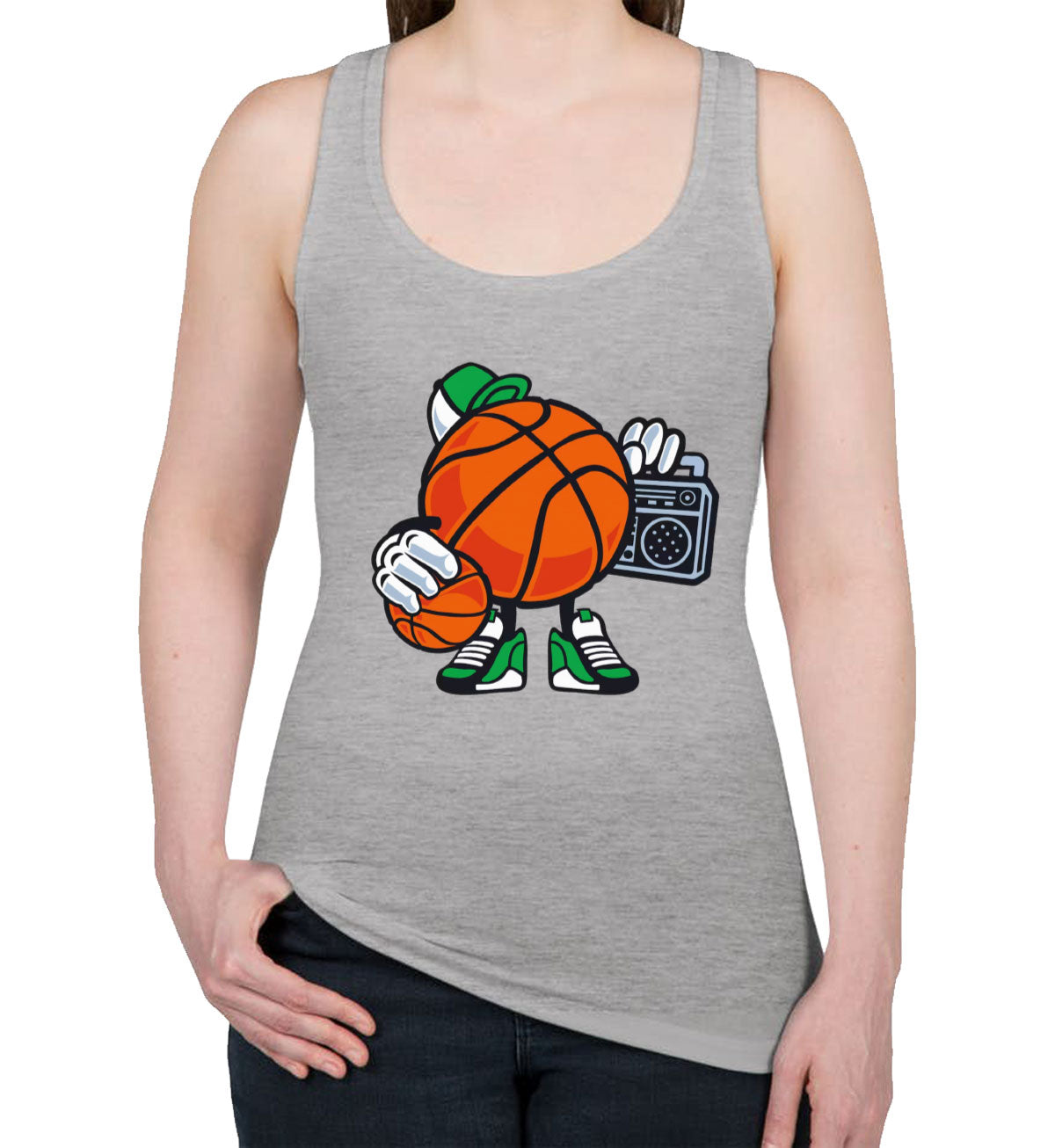 Cute Basketball Women's Racerback Tank Top