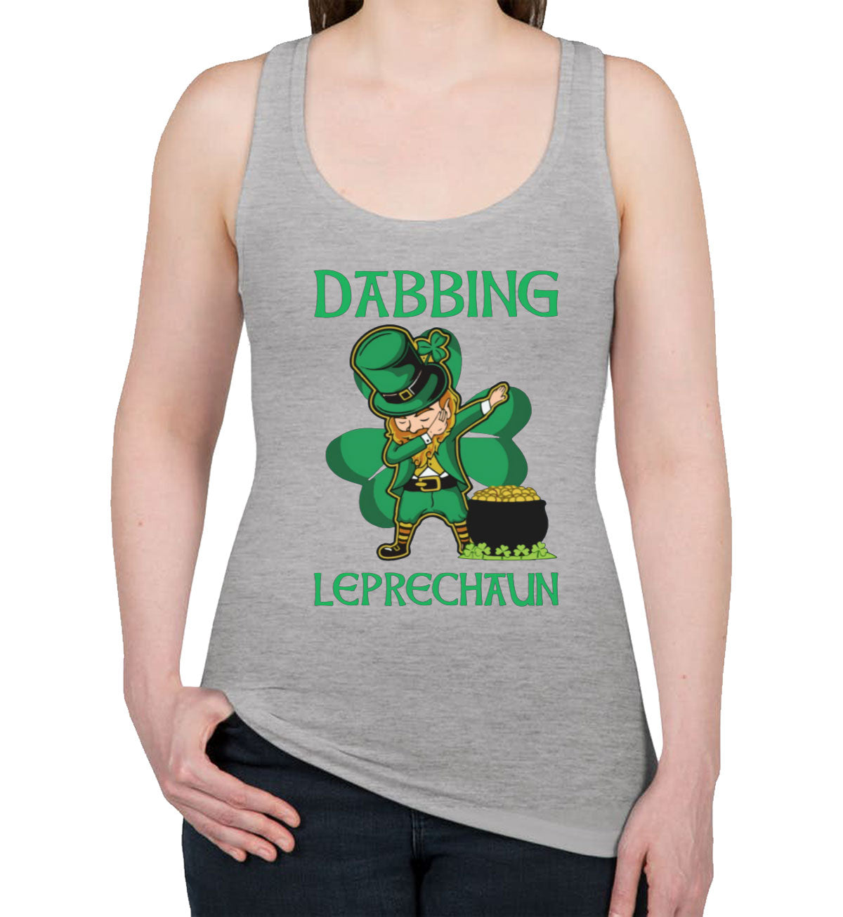Dabbing Leprechaun St. Patrick's Day Women's Racerback Tank Top