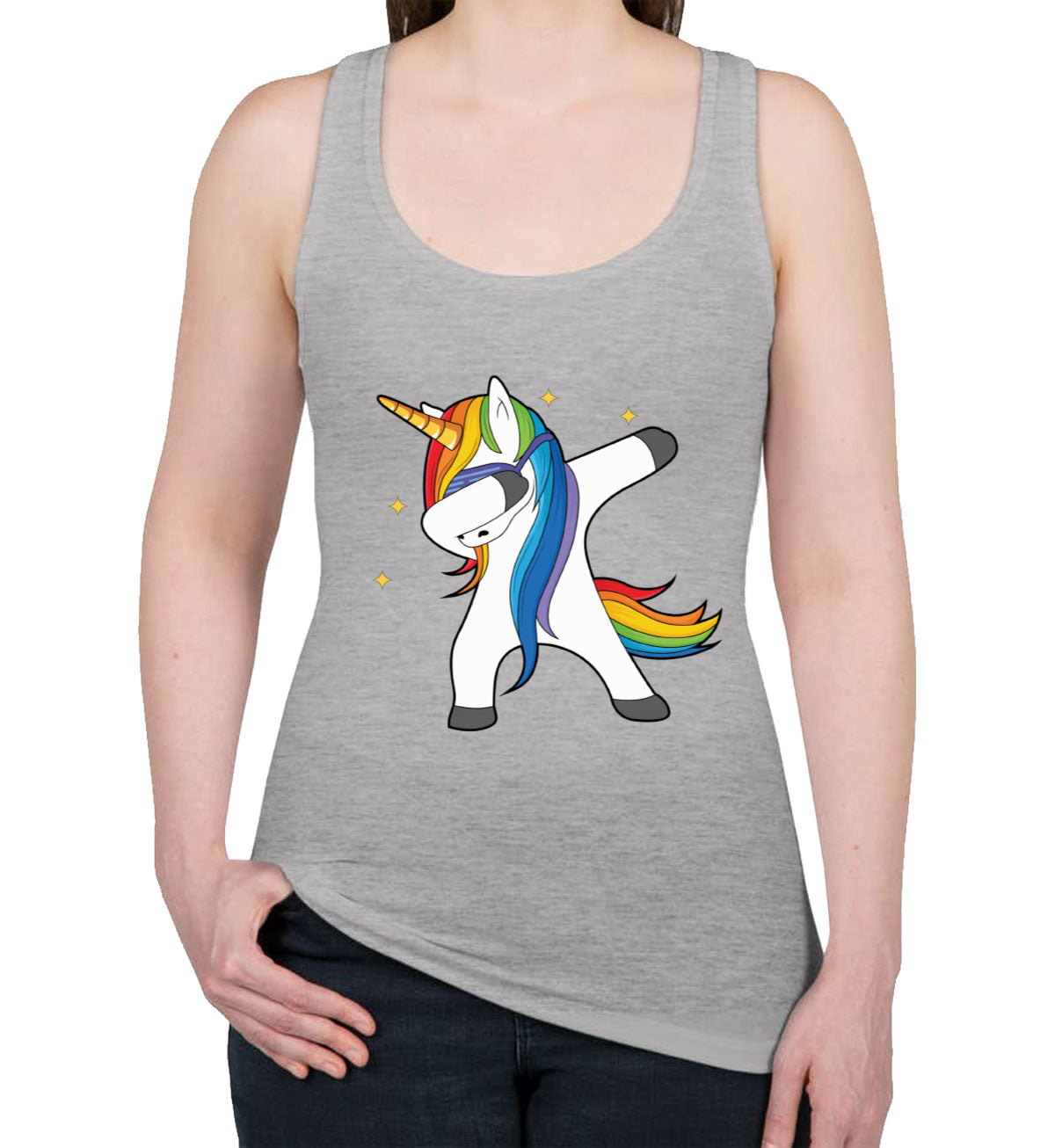 Dabbing Unicorn Women's Racerback Tank Top