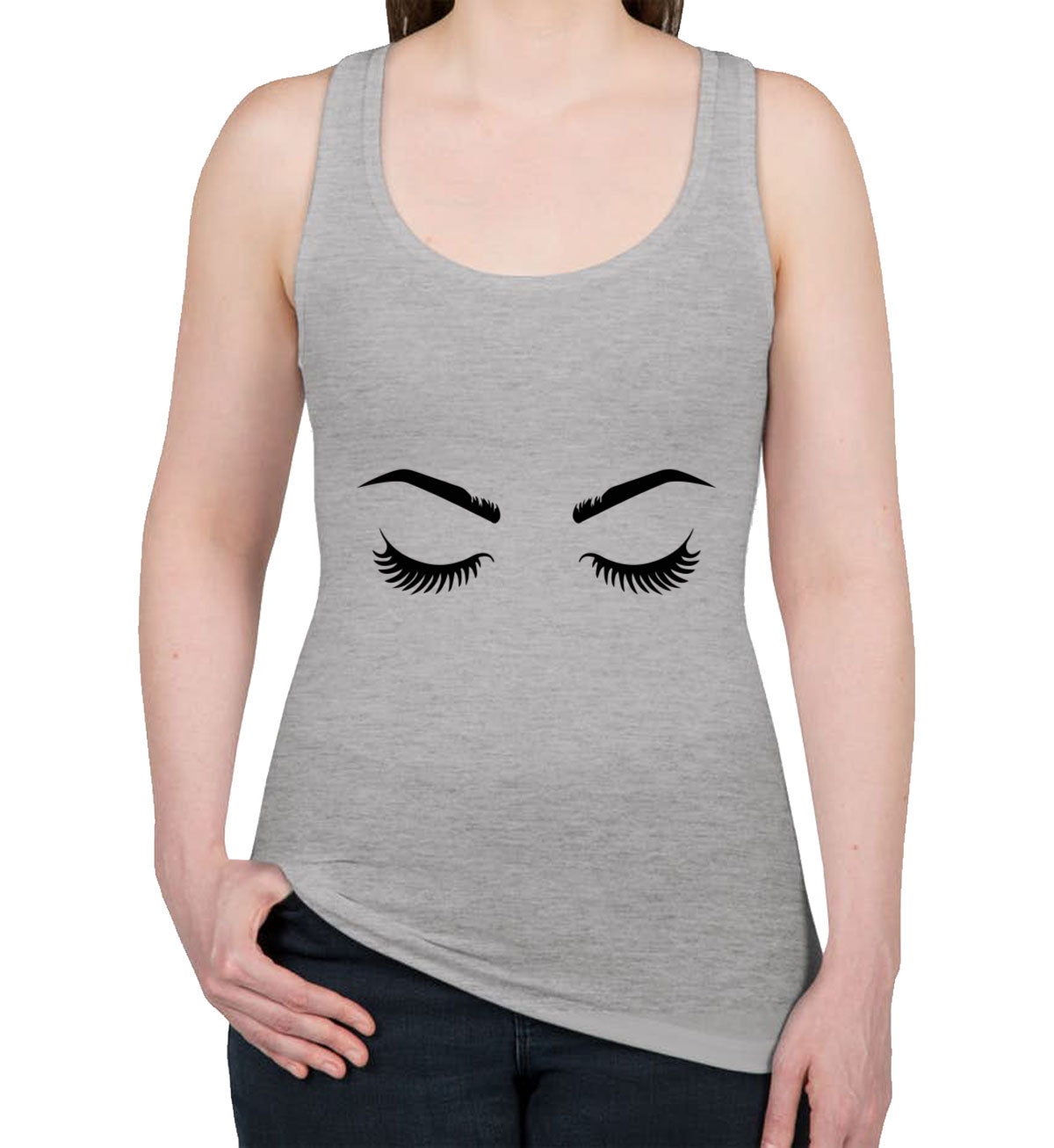 Eyelashes Women's Racerback Tank Top