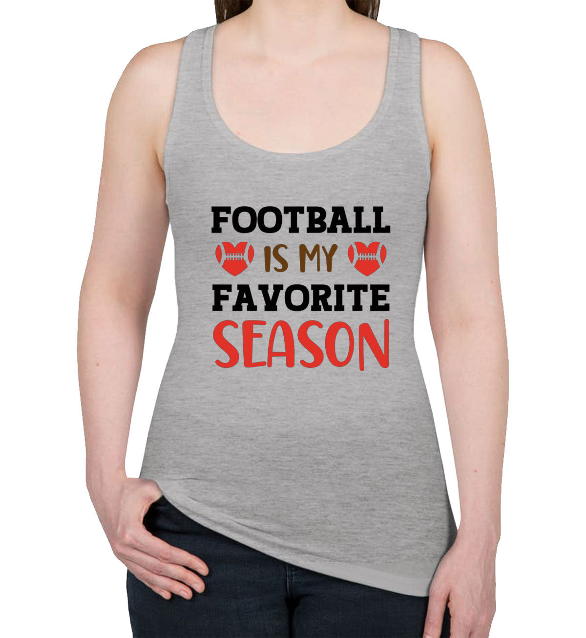 Footbal Is My Favorite Season Women's Racerback Tank Top