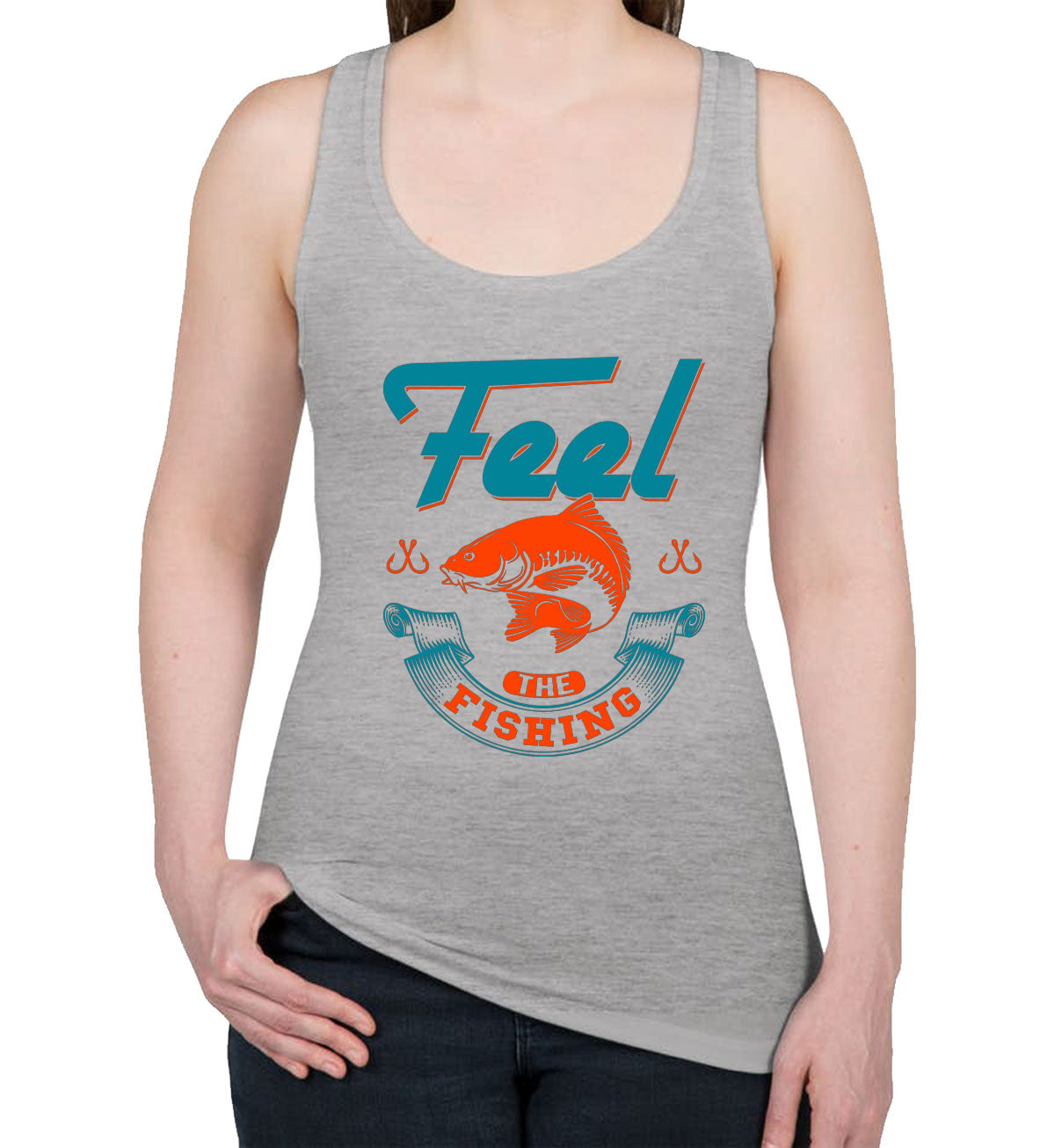 Feel The Fishing Women's Racerback Tank Top