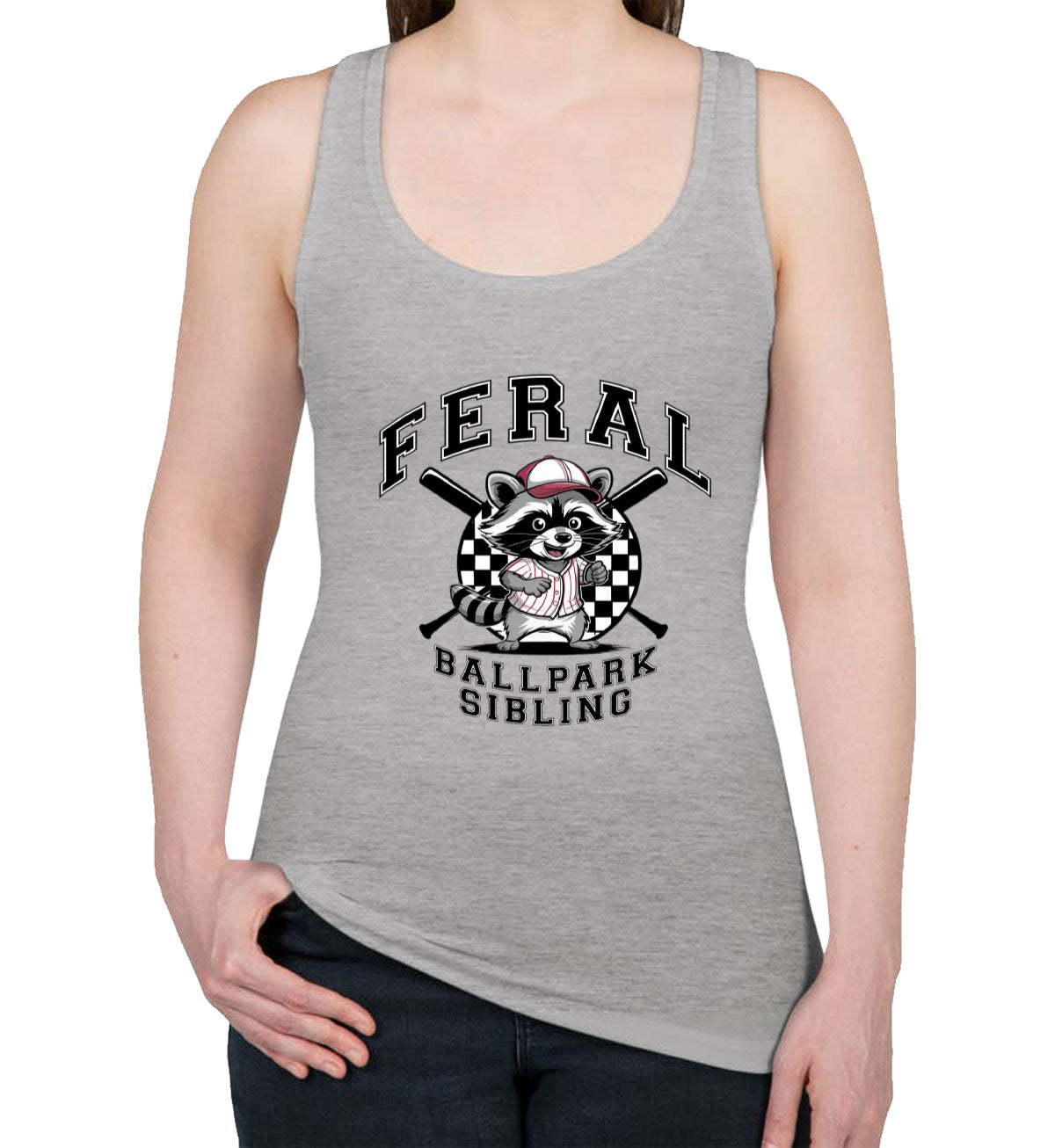 Feral Ballpark Sibling Baseball Women's Racerback Tank Top