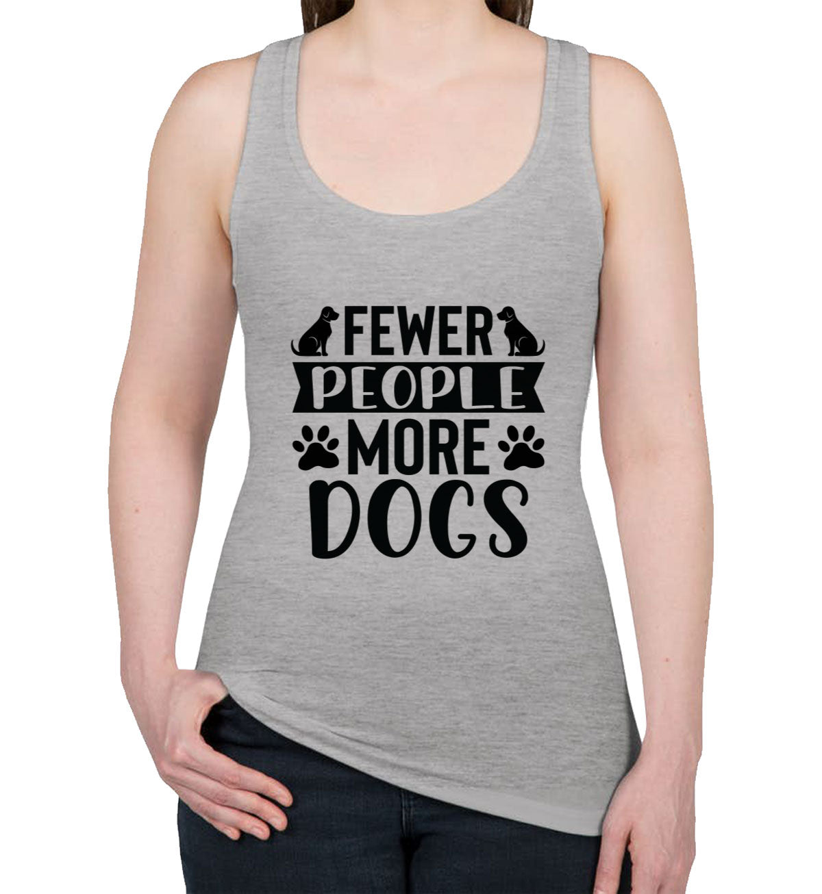 Fewer People More Dogs Women's Racerback Tank Top