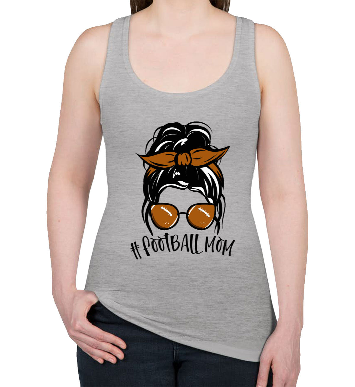 Football Mom Mother's Day Women's Racerback Tank Top
