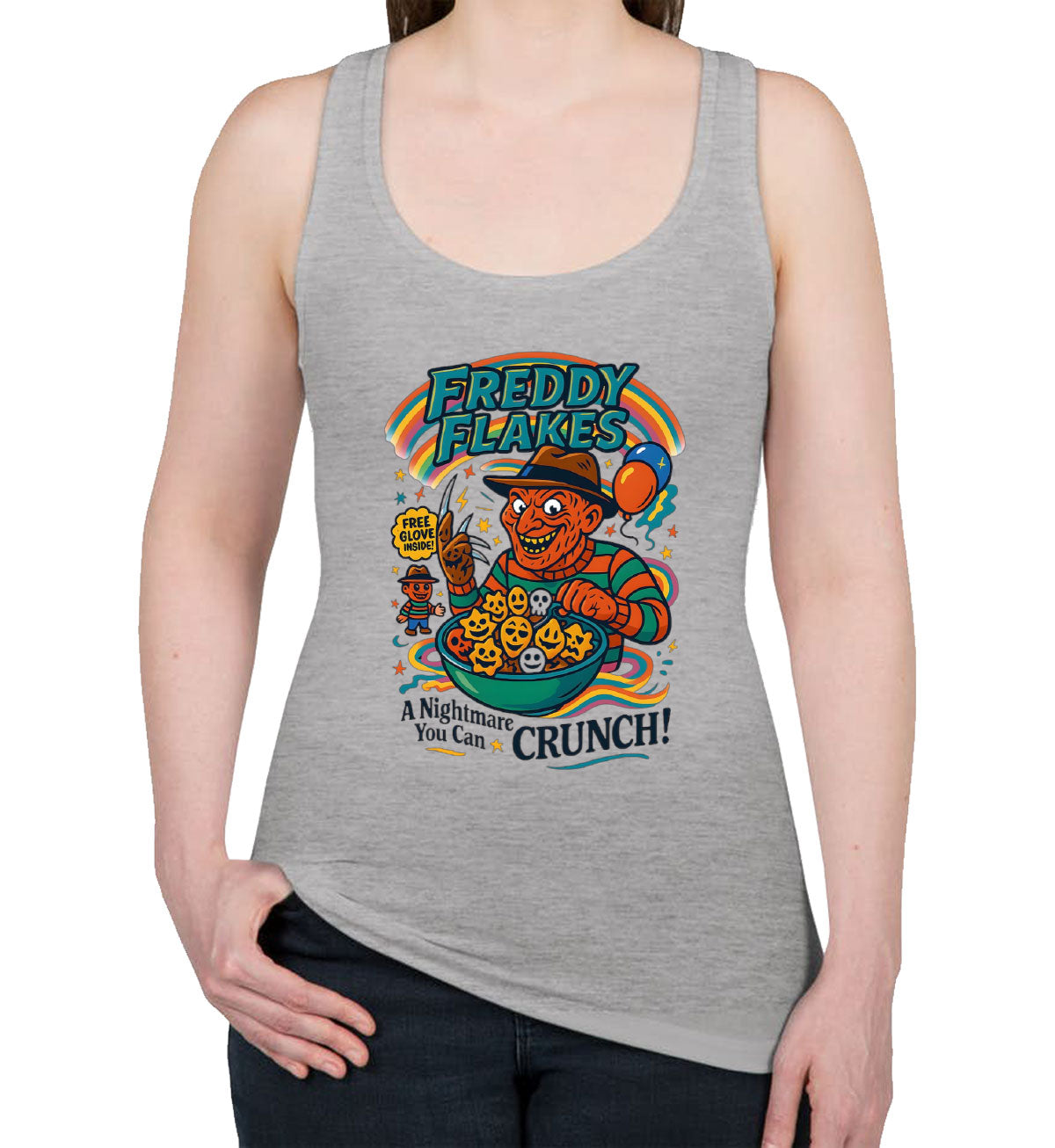 Freddy Flakes Halloween Women's Racerback Tank Top