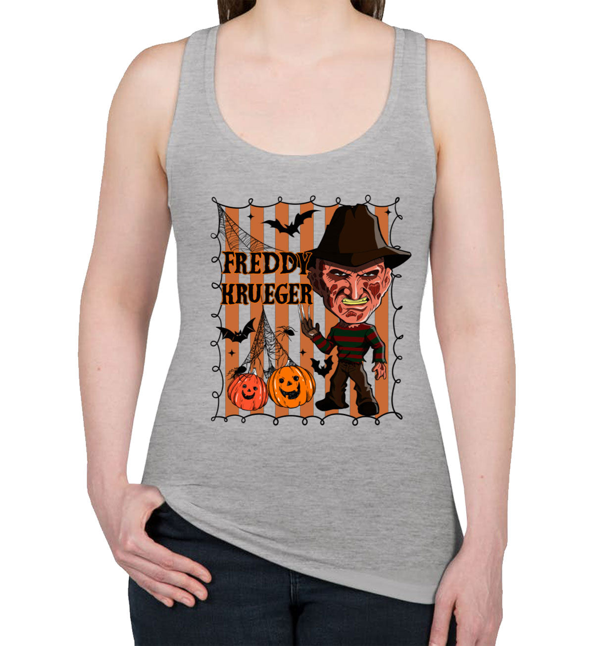 Freddy Horror Movie Character Halloween Women's Racerback Tank Top