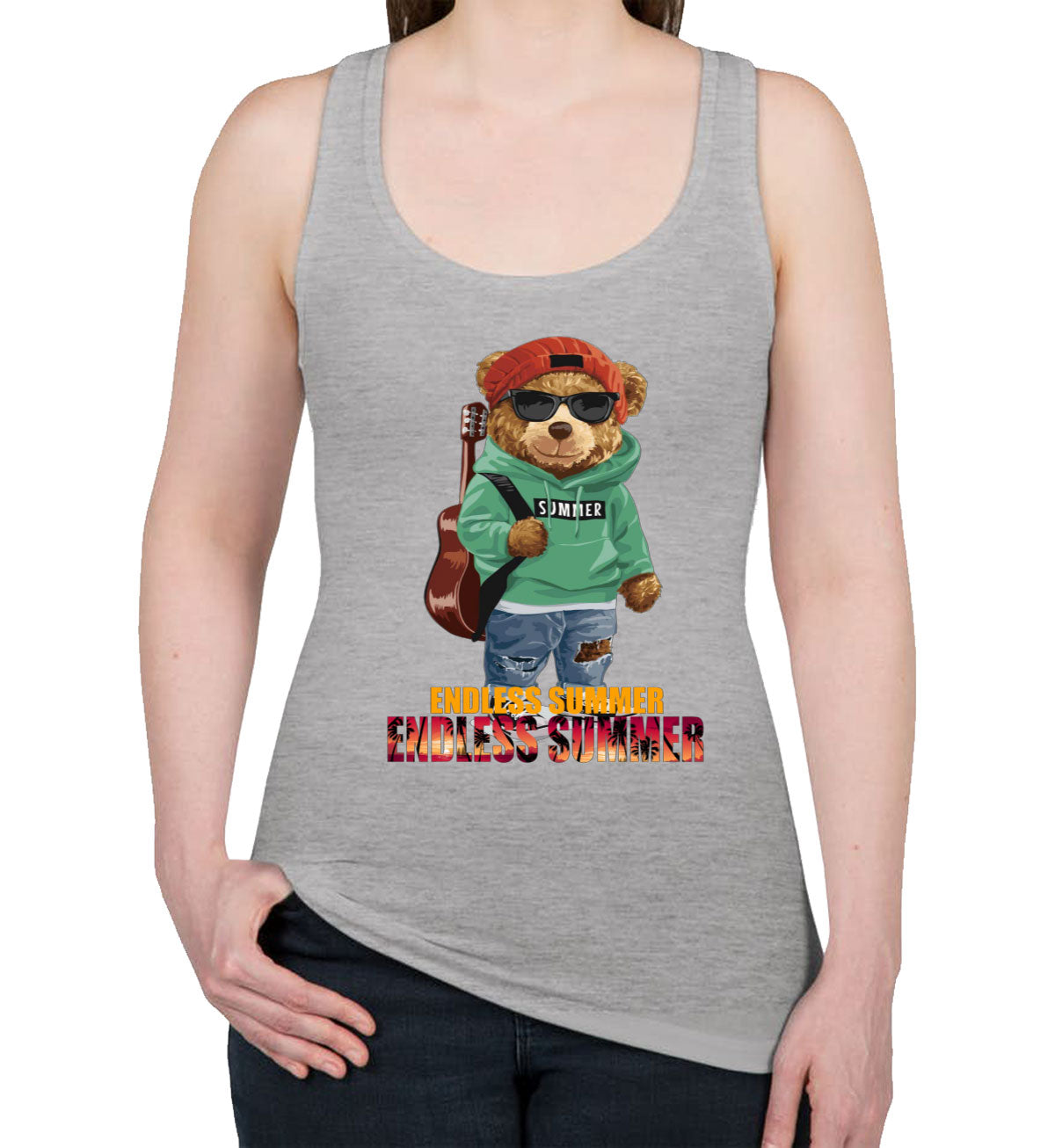 Funny Cool Bear Endless Summer Women's Racerback Tank Top