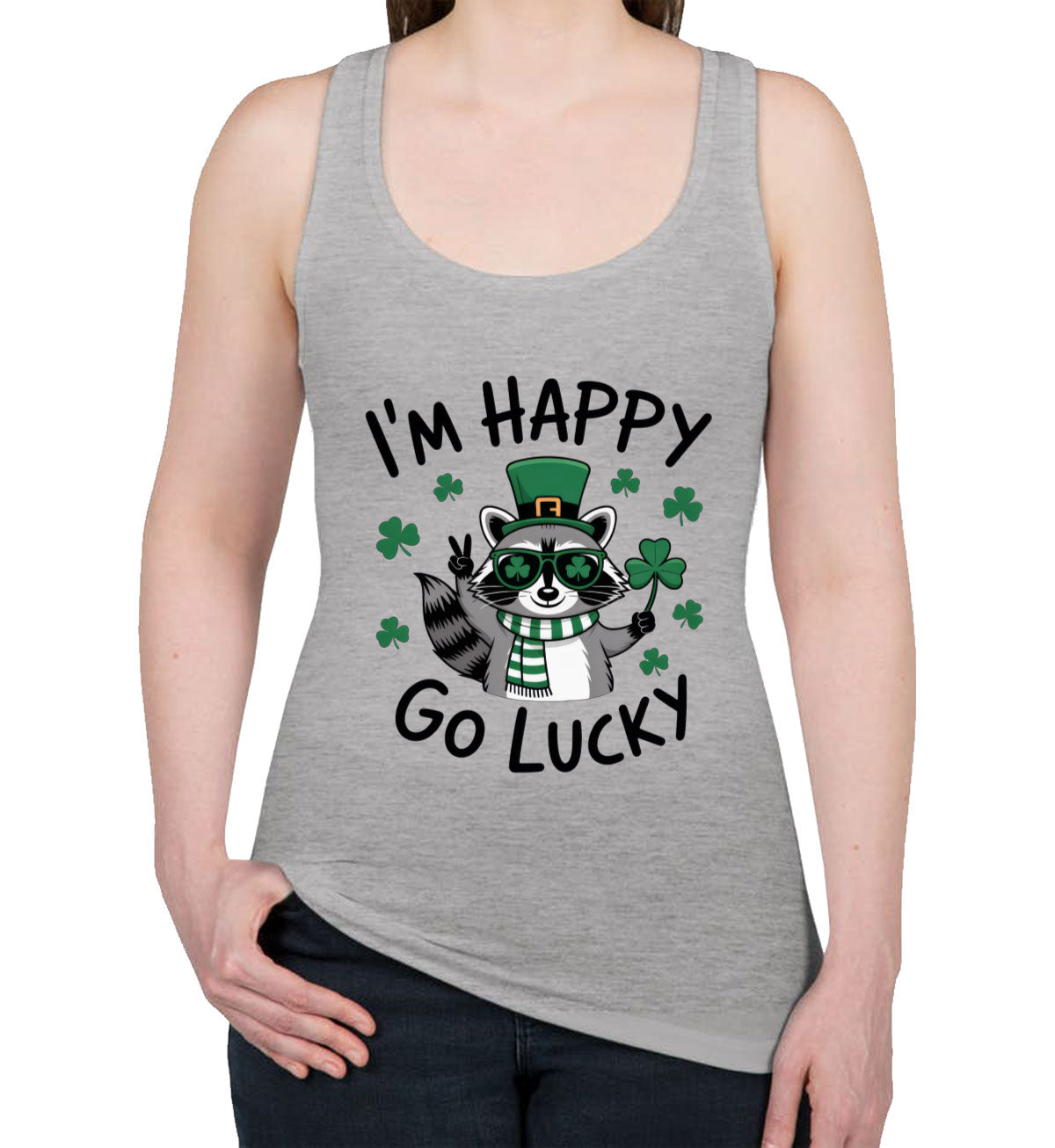 I'm Happy Go Lucky St. Patrick's Day Women's Racerback Tank Top