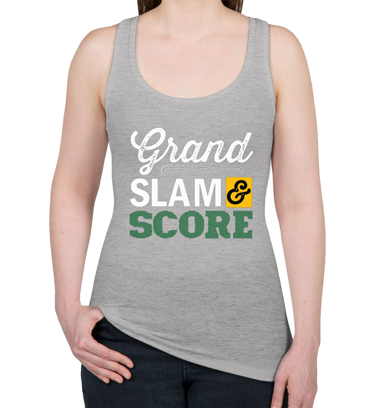 Grand Slam And Score Baseball Bat Women's Racerback Tank Top