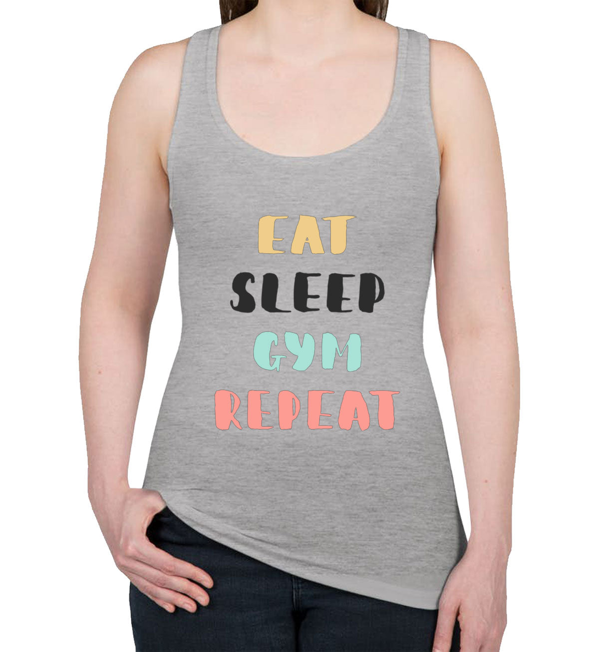 Eat Sleep Gym Repeat Women's Racerback Tank Top