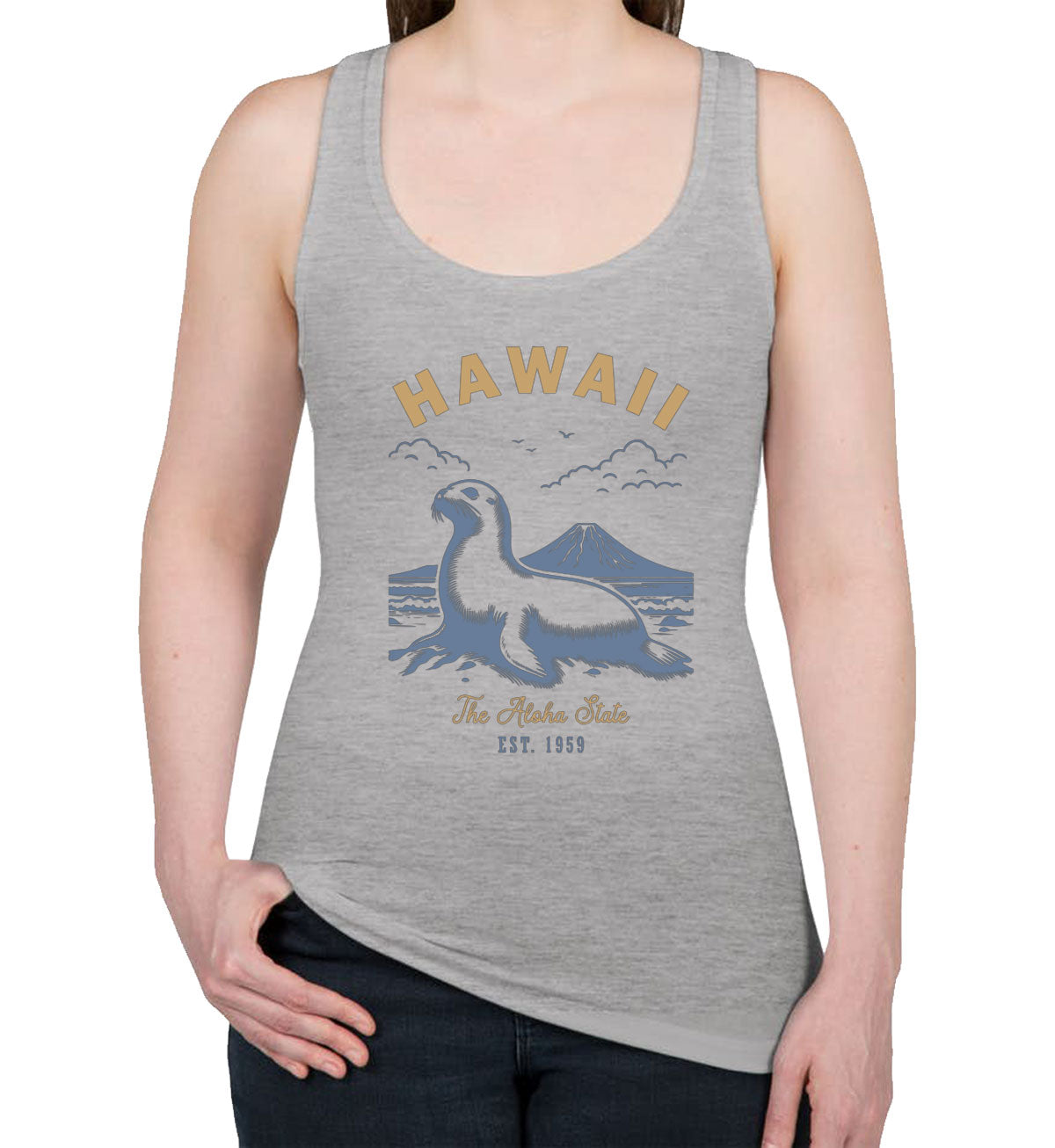 Hawaii State Vintage Women's Racerback Tank Top
