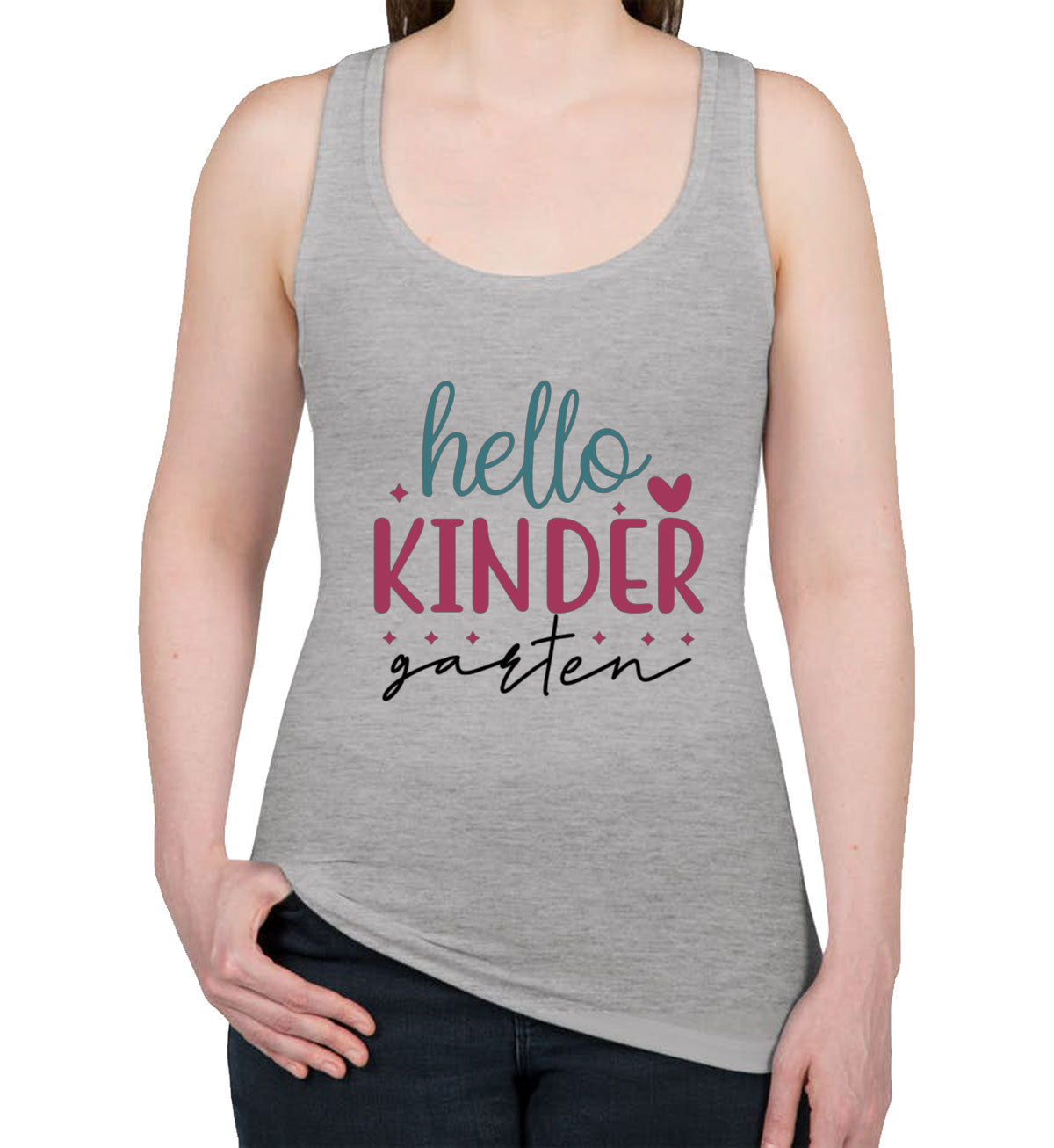 Hello Kindergarten Teacher Women's Racerback Tank Top