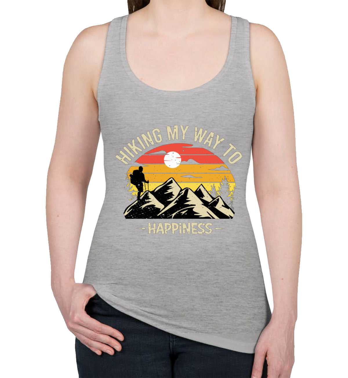 Hiking My Way To Happiness Women's Racerback Tank Top