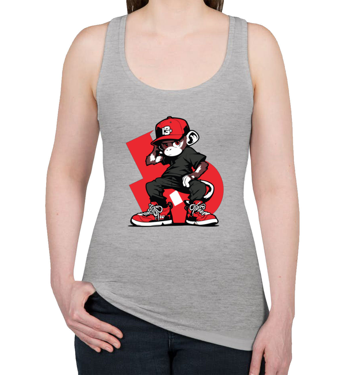 Hip Hop Monkey Women's Racerback Tank Top