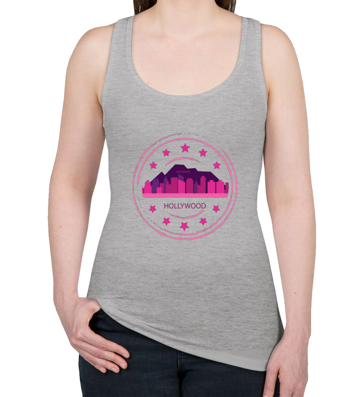Hollywood Stamp Women's Racerback Tank Top