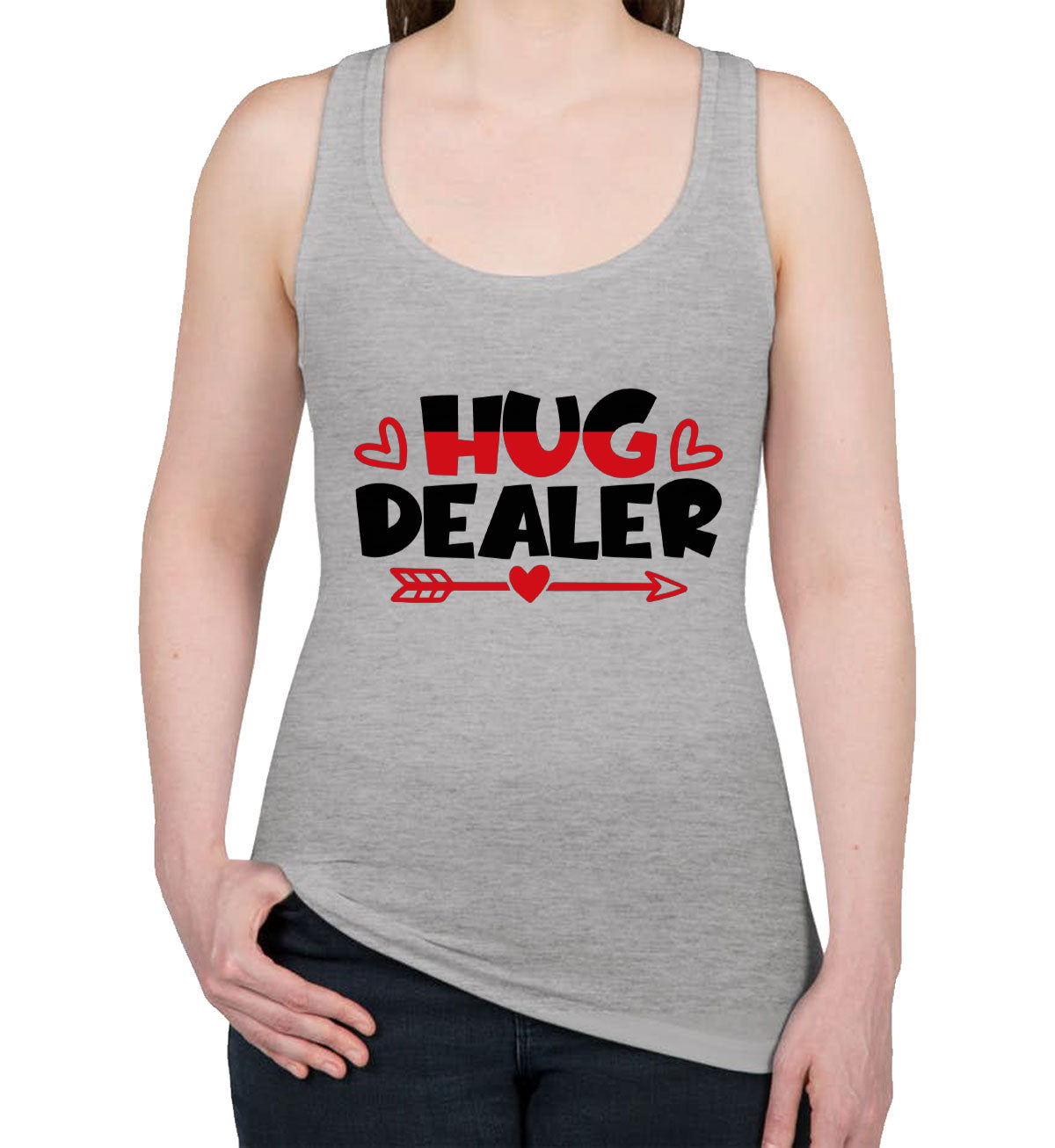 Hug Dealer Valentine's Day Women's Racerback Tank Top