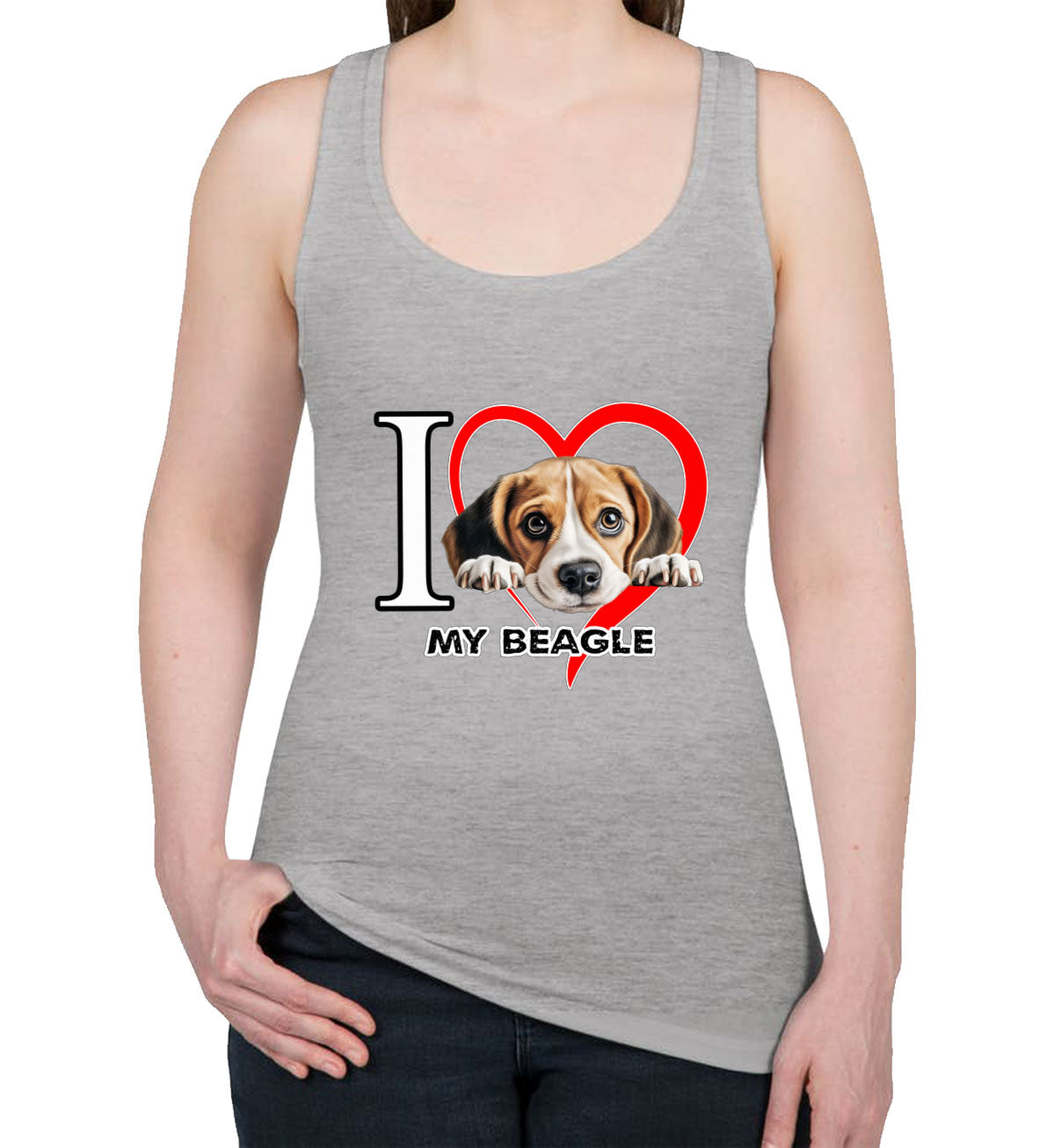 I Love My Beagle Dog Women's Racerback Tank Top