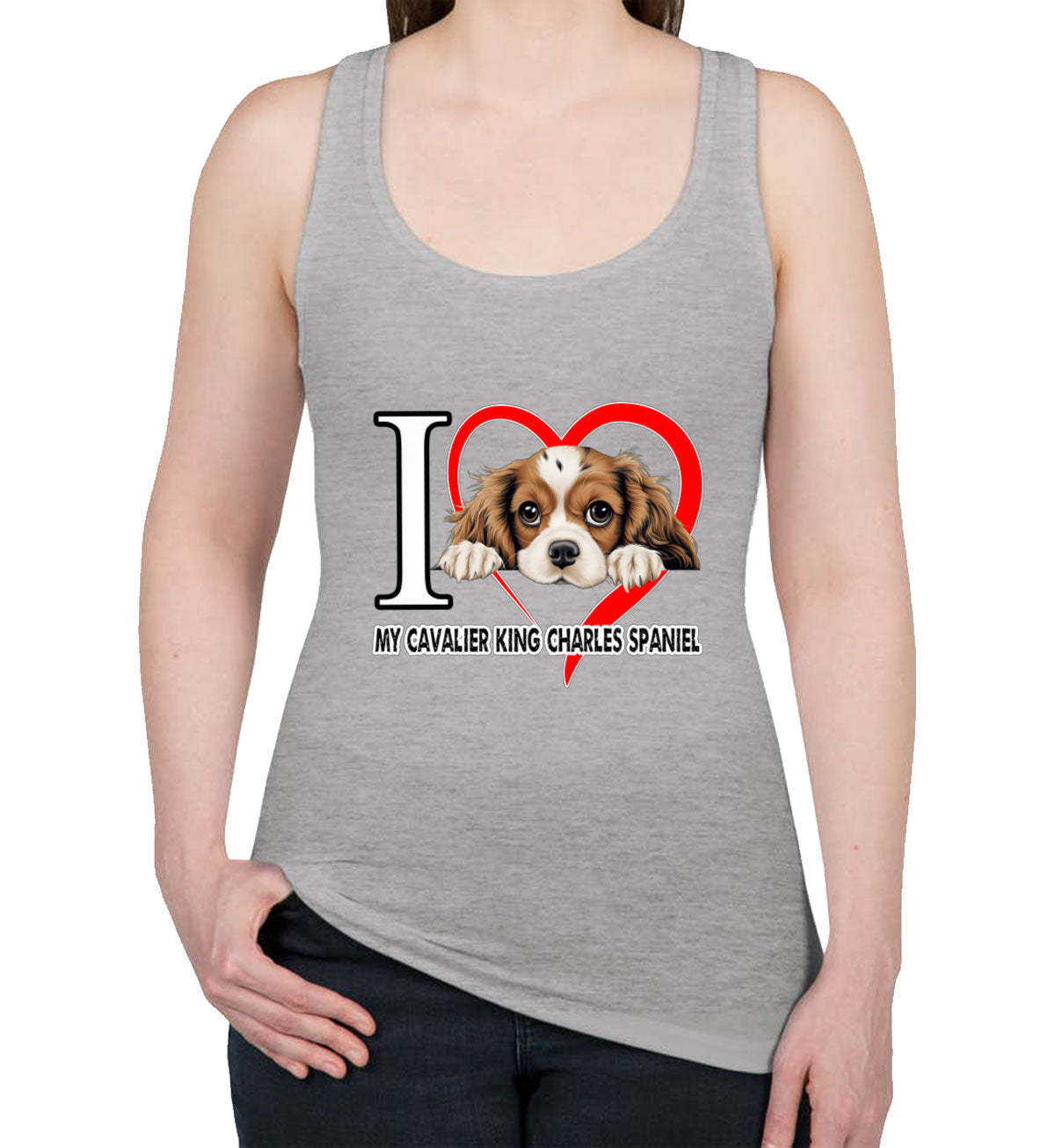 I Love My Cavalier King Charles Spaniel Dog Women's Racerback Tank Top