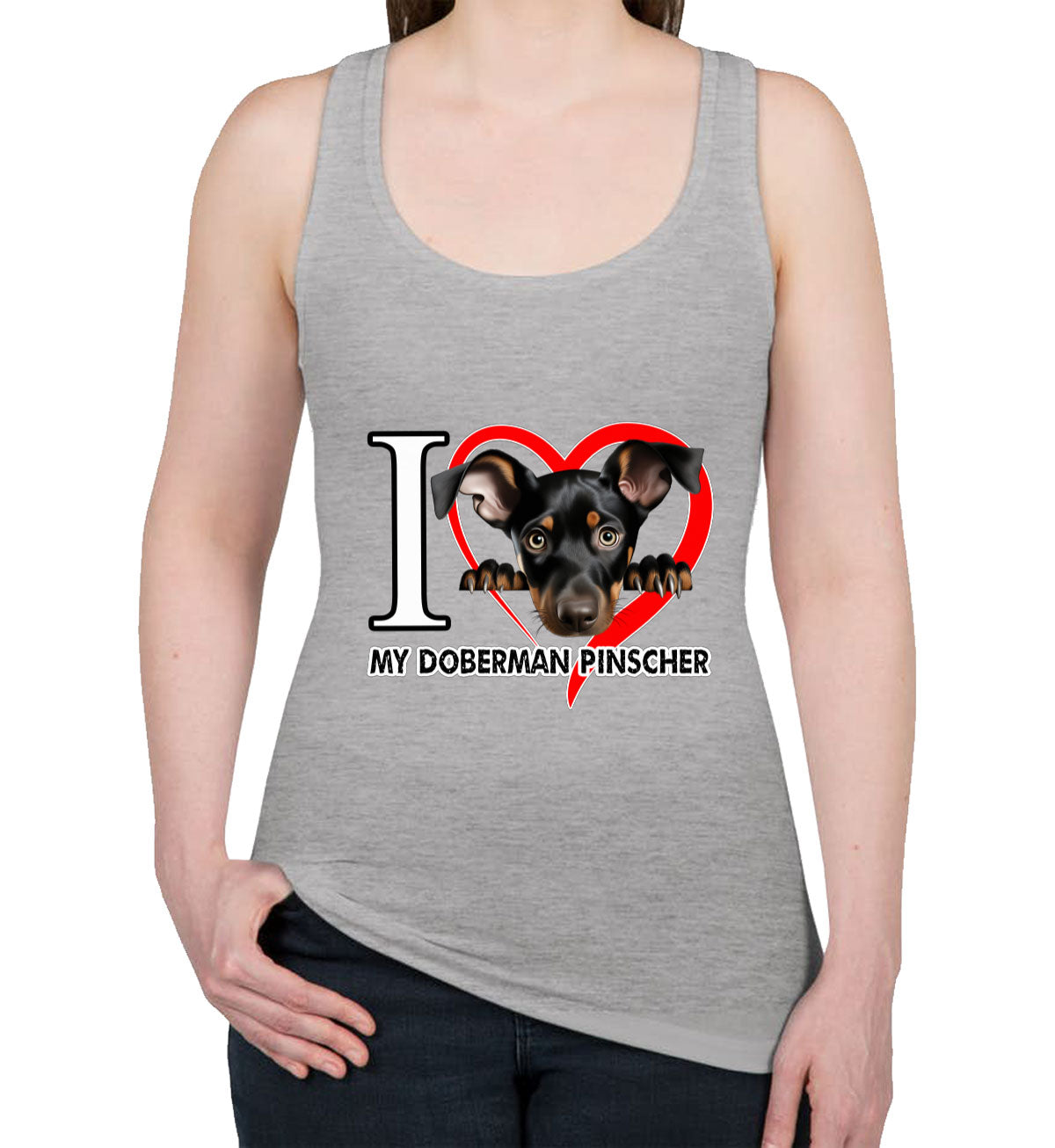 I Love My Miniature Pinscher Dog Women's Racerback Tank Top