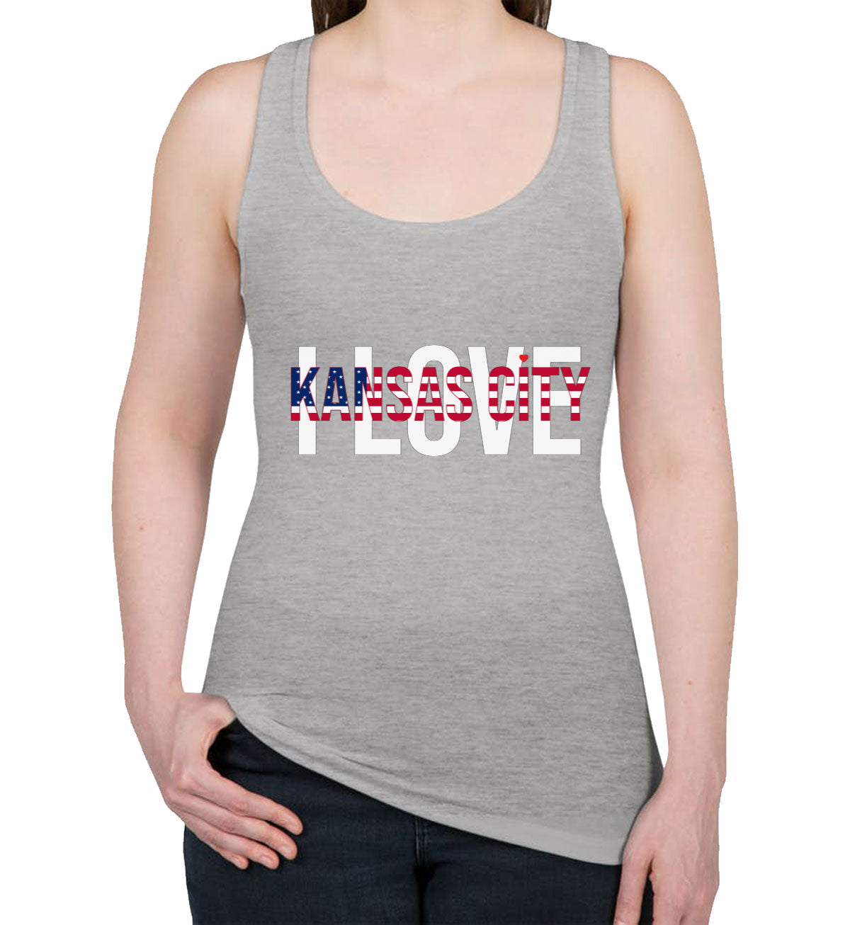 I Love Kansas City Women's Racerback Tank Top