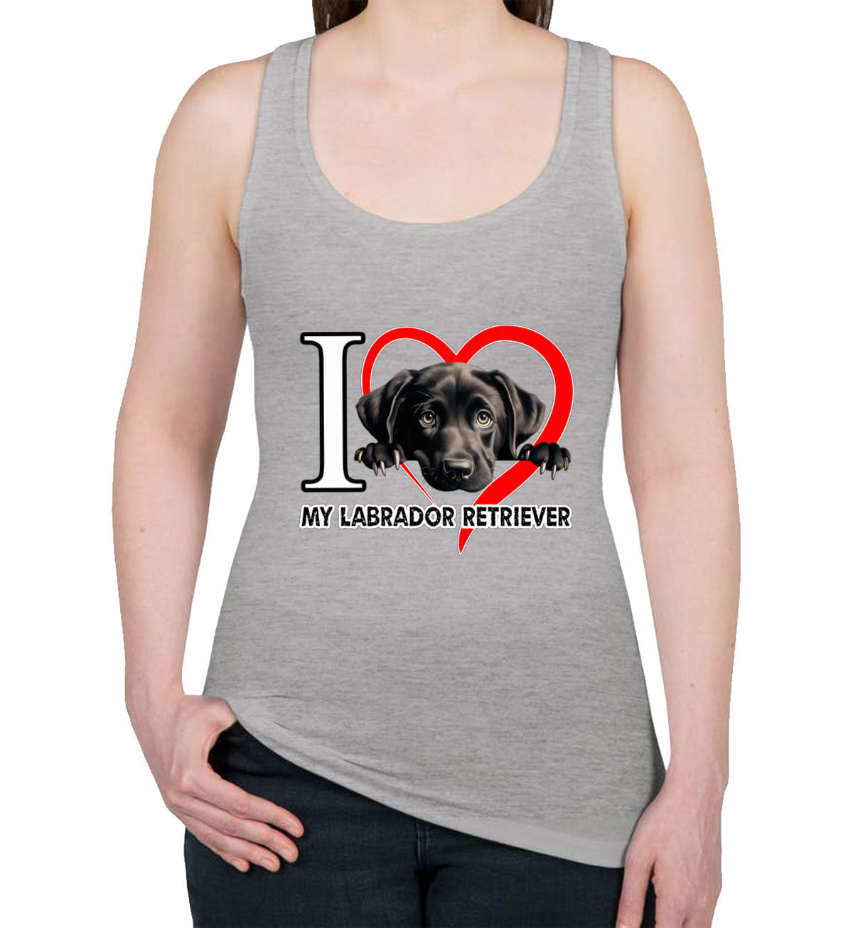 I Love My Labrador Retriever Dog Women's Racerback Tank Top