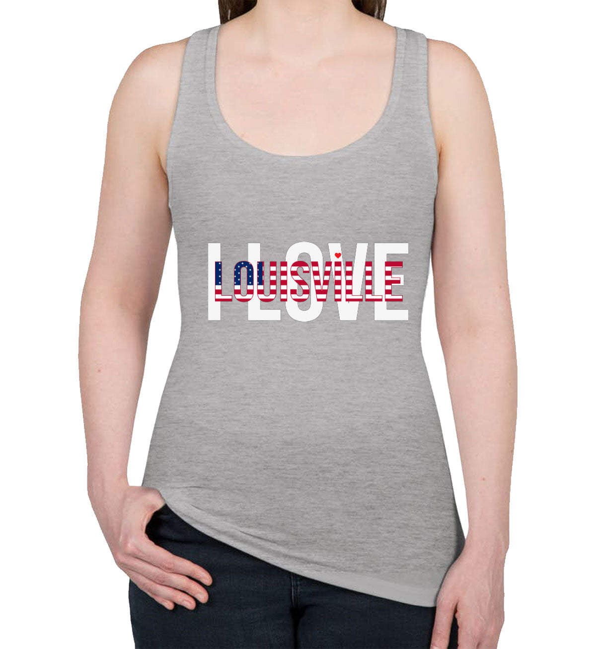 I Love Louisville Women's Racerback Tank Top