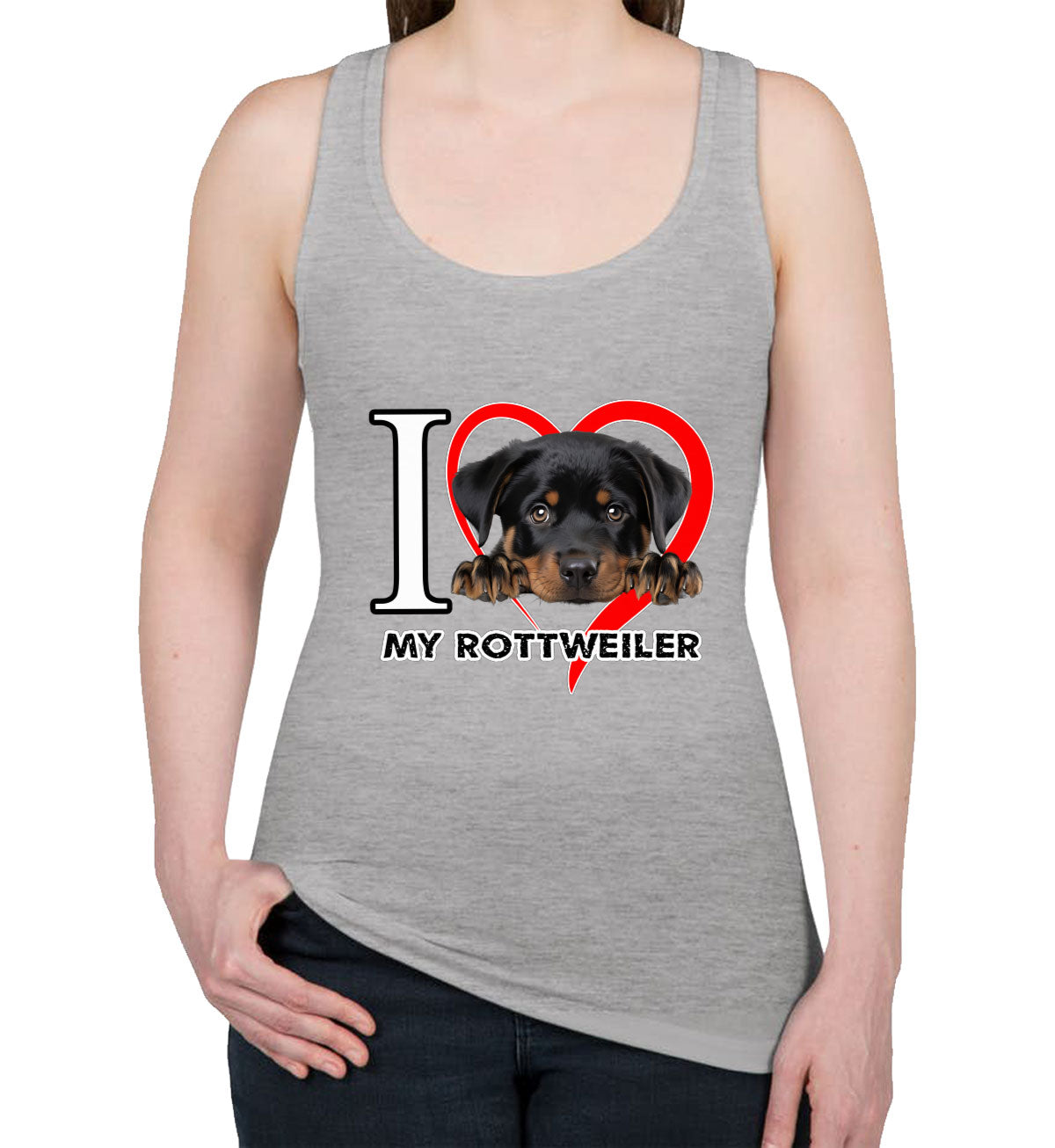 I Love My Rottweiler Dog Women's Racerback Tank Top