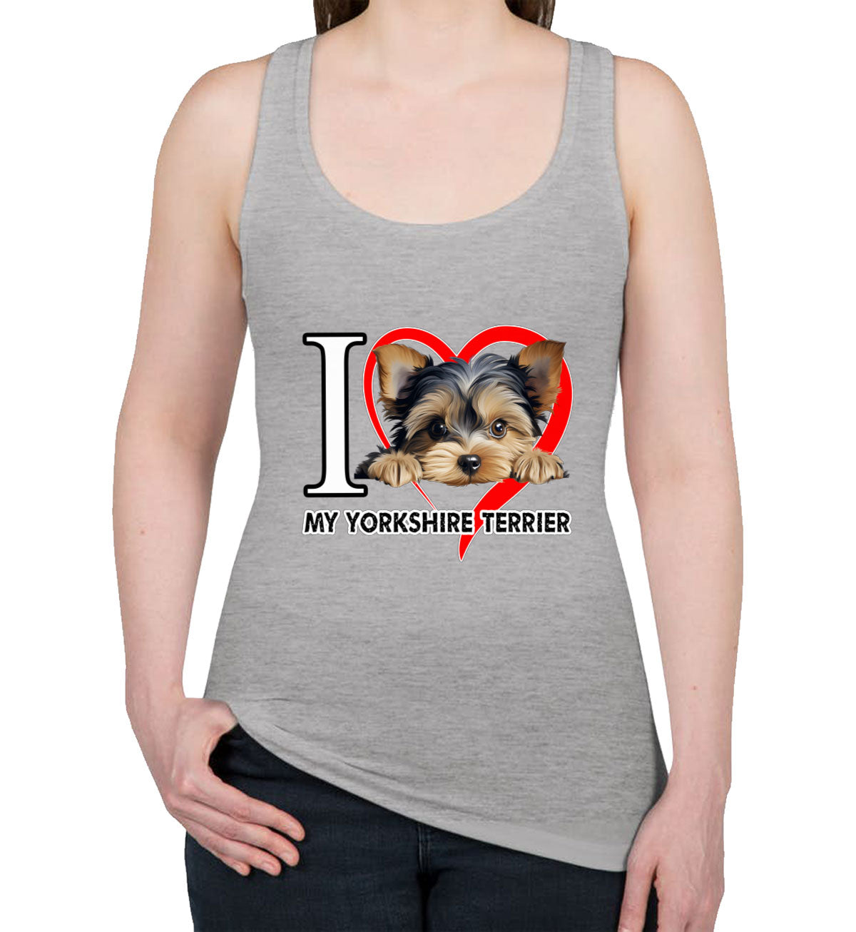 I Love My Yorkshire Terrier Dog Women's Racerback Tank Top