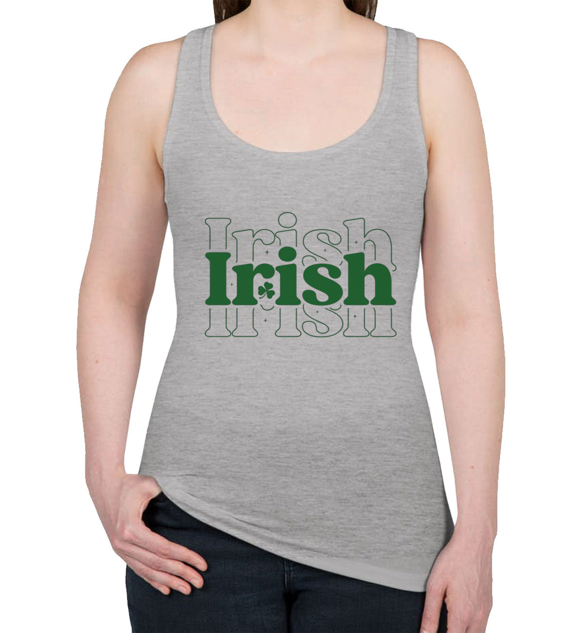 Irish Typography St. Patrick's Day Women's Racerback Tank Top