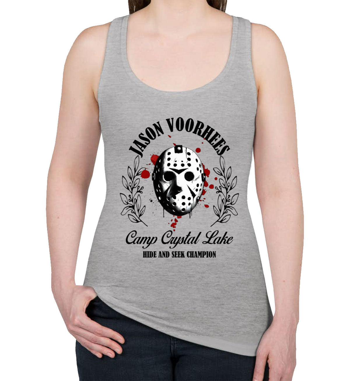 Jason Camp Crystal Lake Hide And Seek Champion Halloween Women's Racerback Tank Top
