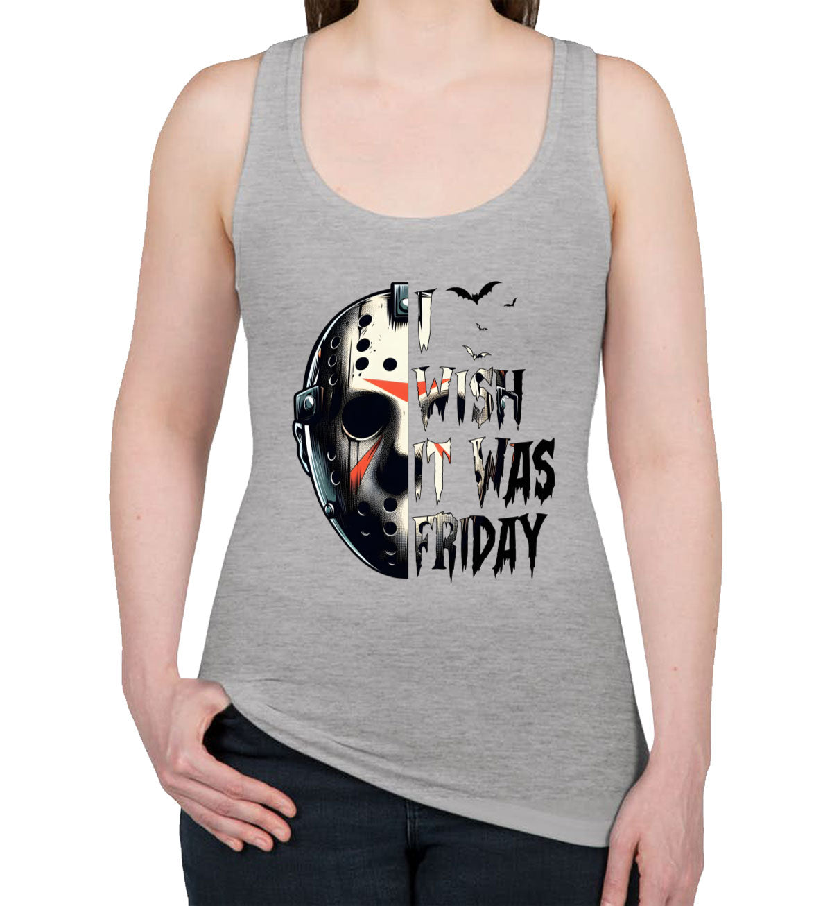 Jason I Wish It Was Friday Halloween Women's Racerback Tank Top