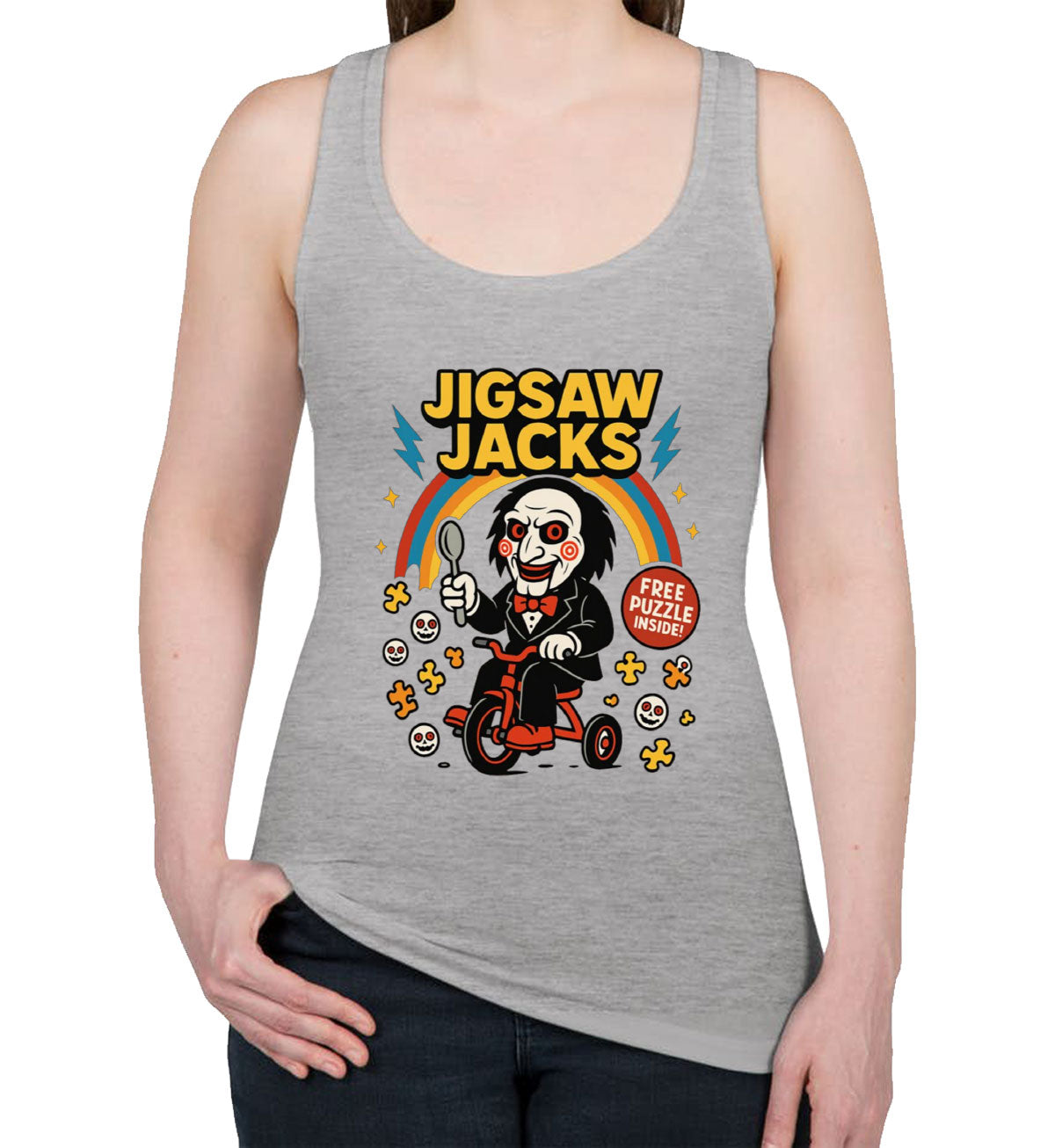 Jigsaw Jacks Halloween Women's Racerback Tank Top