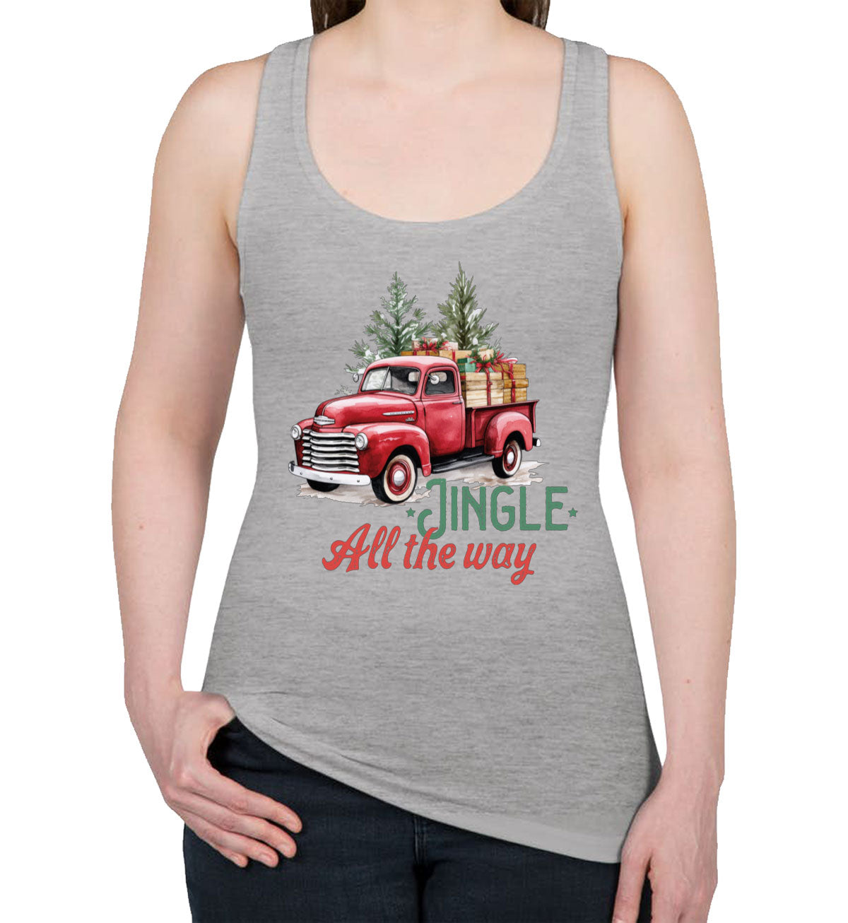 Jingle All the Way Christmas Women's Racerback Tank Top