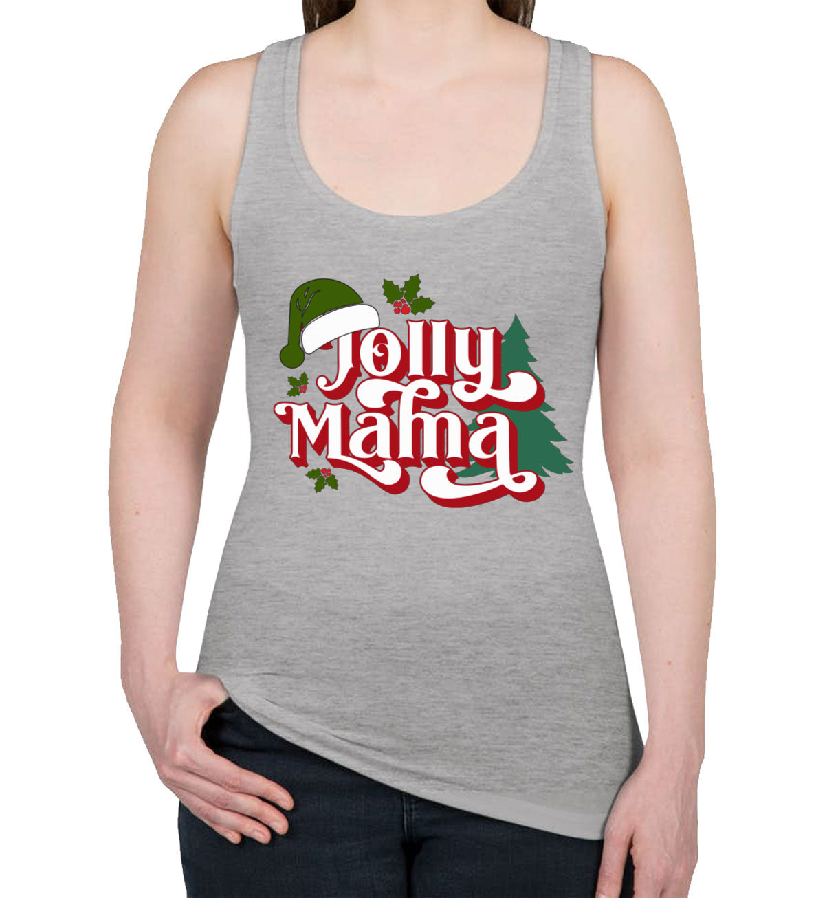 Jolly Mama Christmas Women's Racerback Tank Top